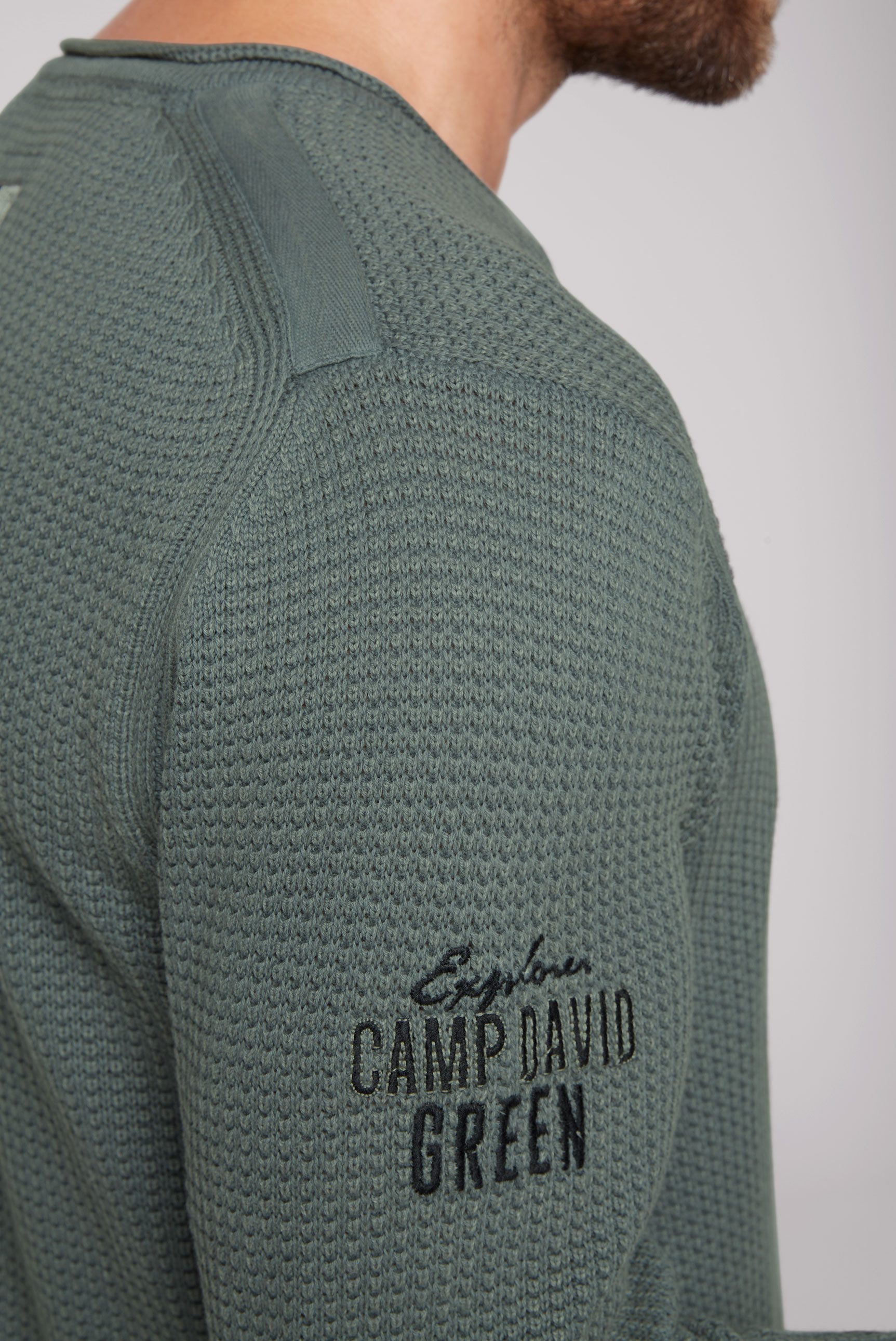 CAMP DAVID Gebreide trui met logoprint