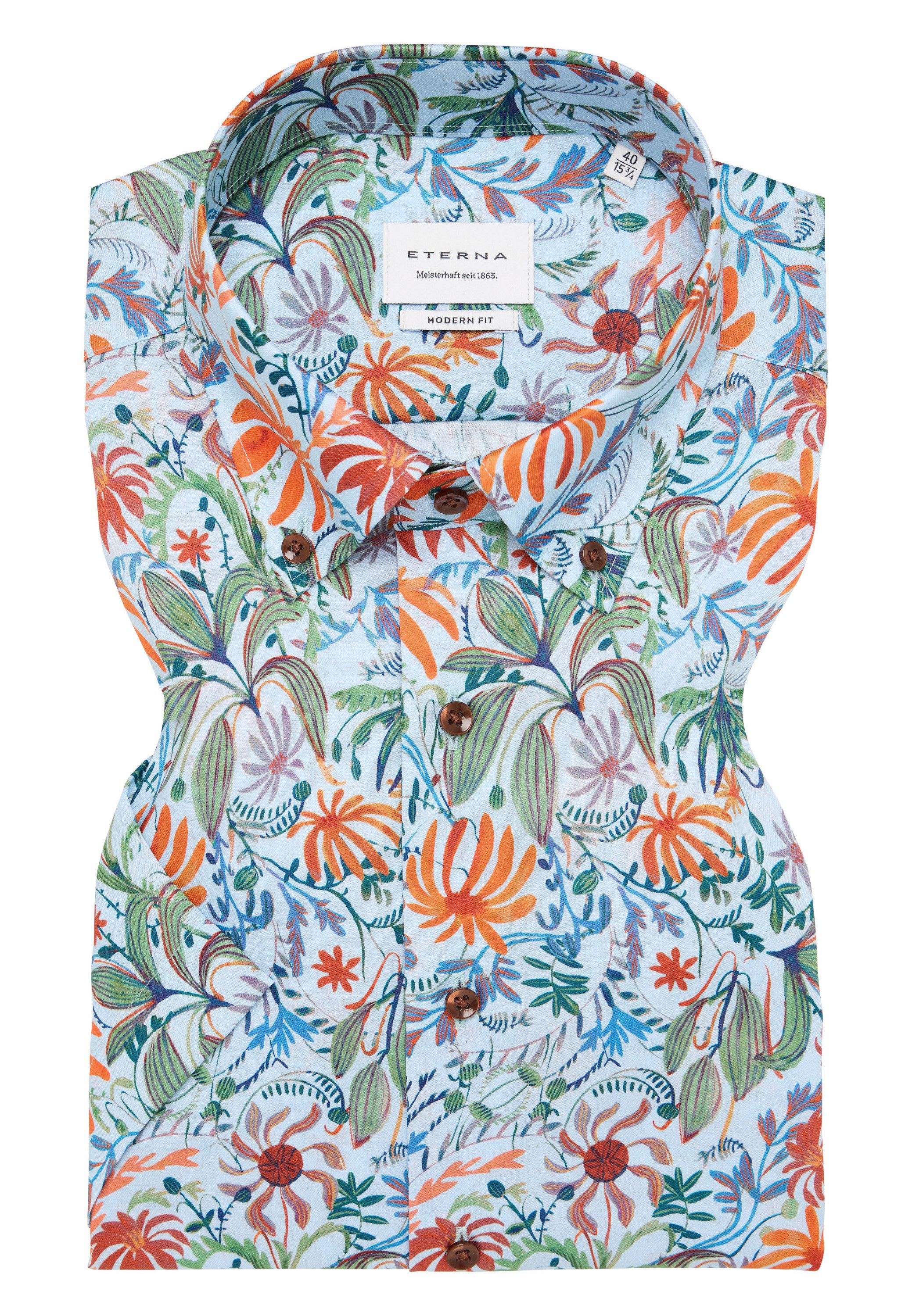 Eterna Overhemd met korte mouwen MODERN FIT NON IRON (strijkvrij)