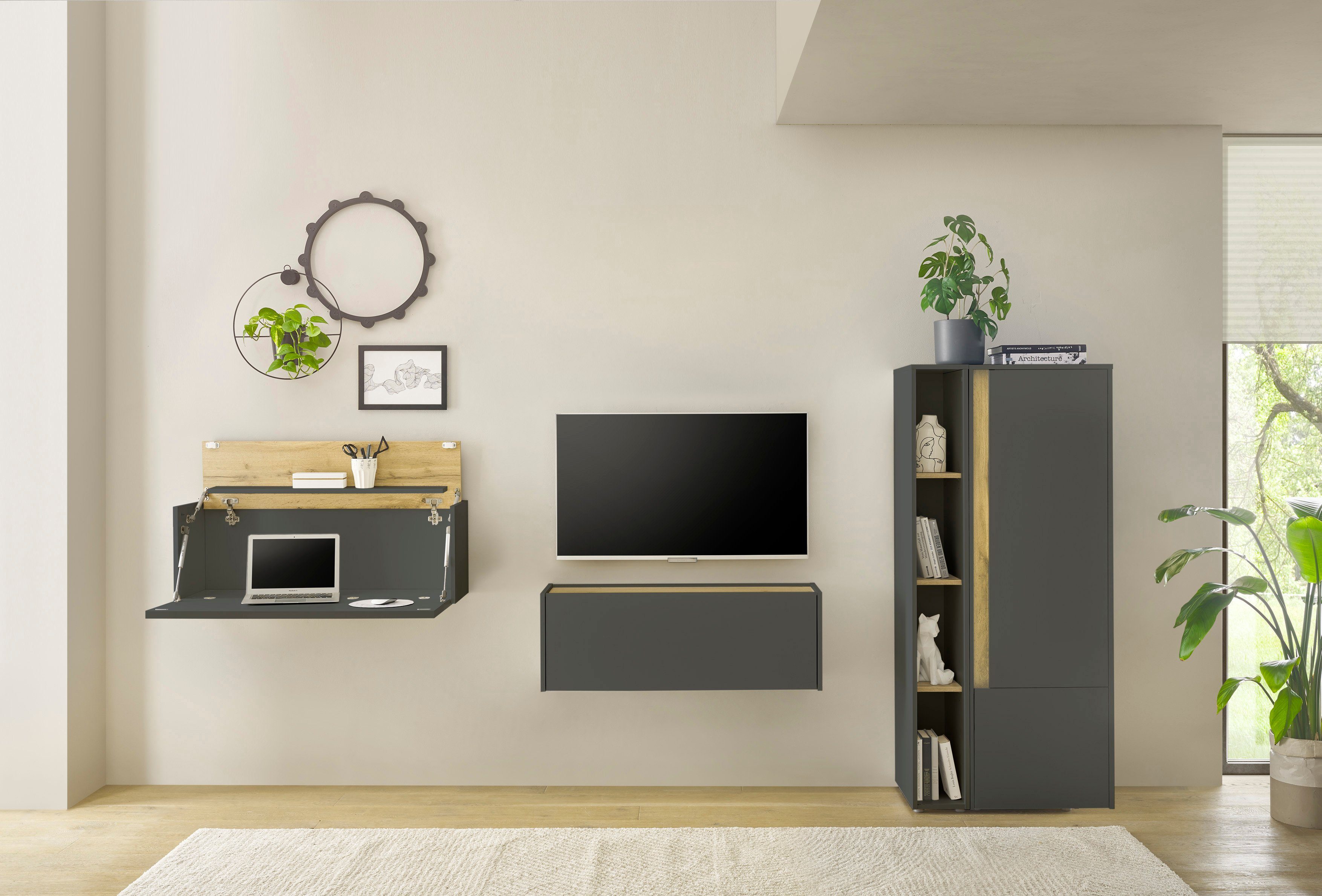 INOSIGN Set kantoormeubelen City/Giron Thuiskantoor (set, 4-delig) kantoorsets grijs