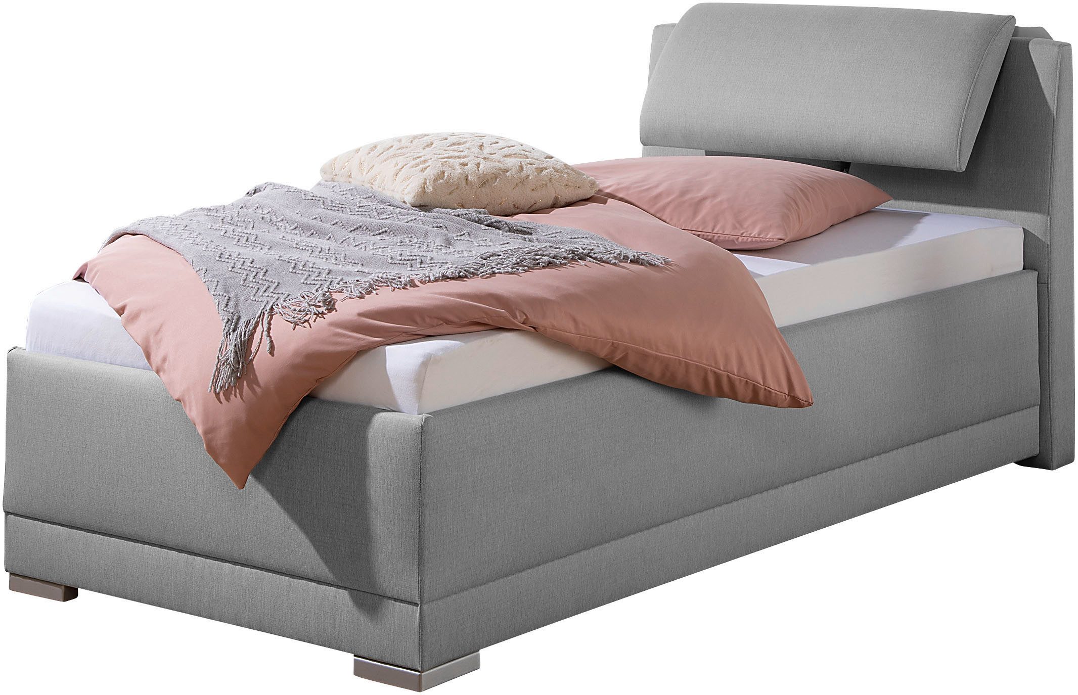 Maintal Gestoffeerd bed Oderzo met bedkist, verstelbare hoofdsteun, matrassen in h2 of h3 ter keuze