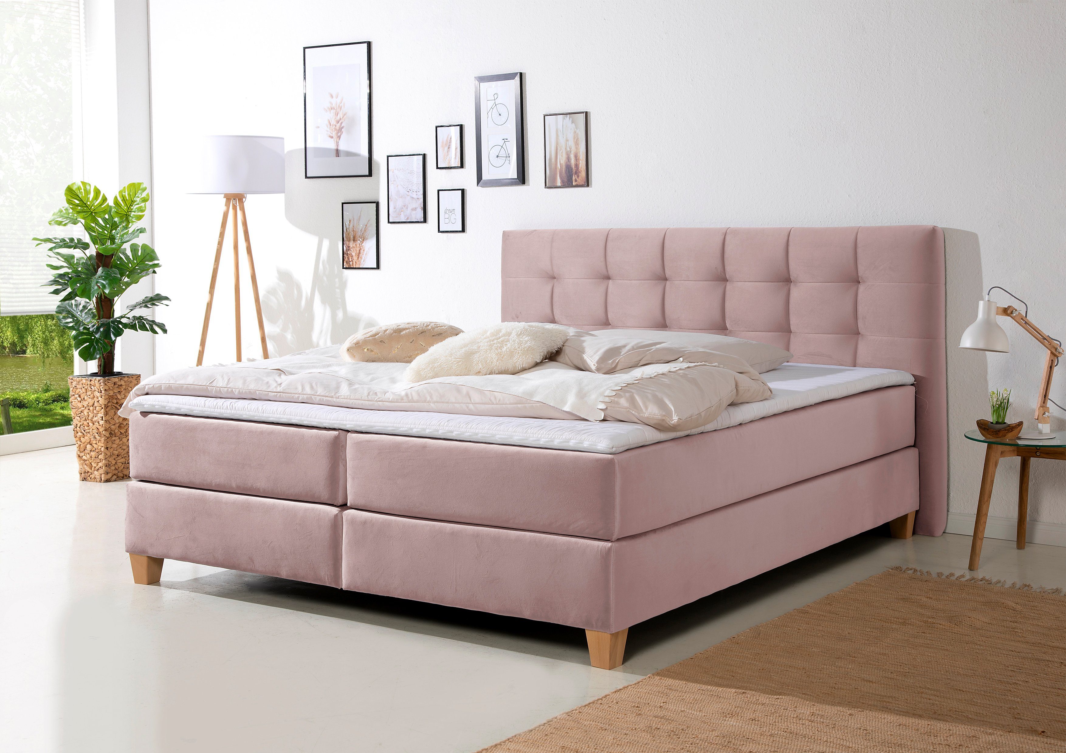 Home affaire Boxspring Moulay incl. topmatras, in extra lang 220 cm, 3 hardheden, ook in h4