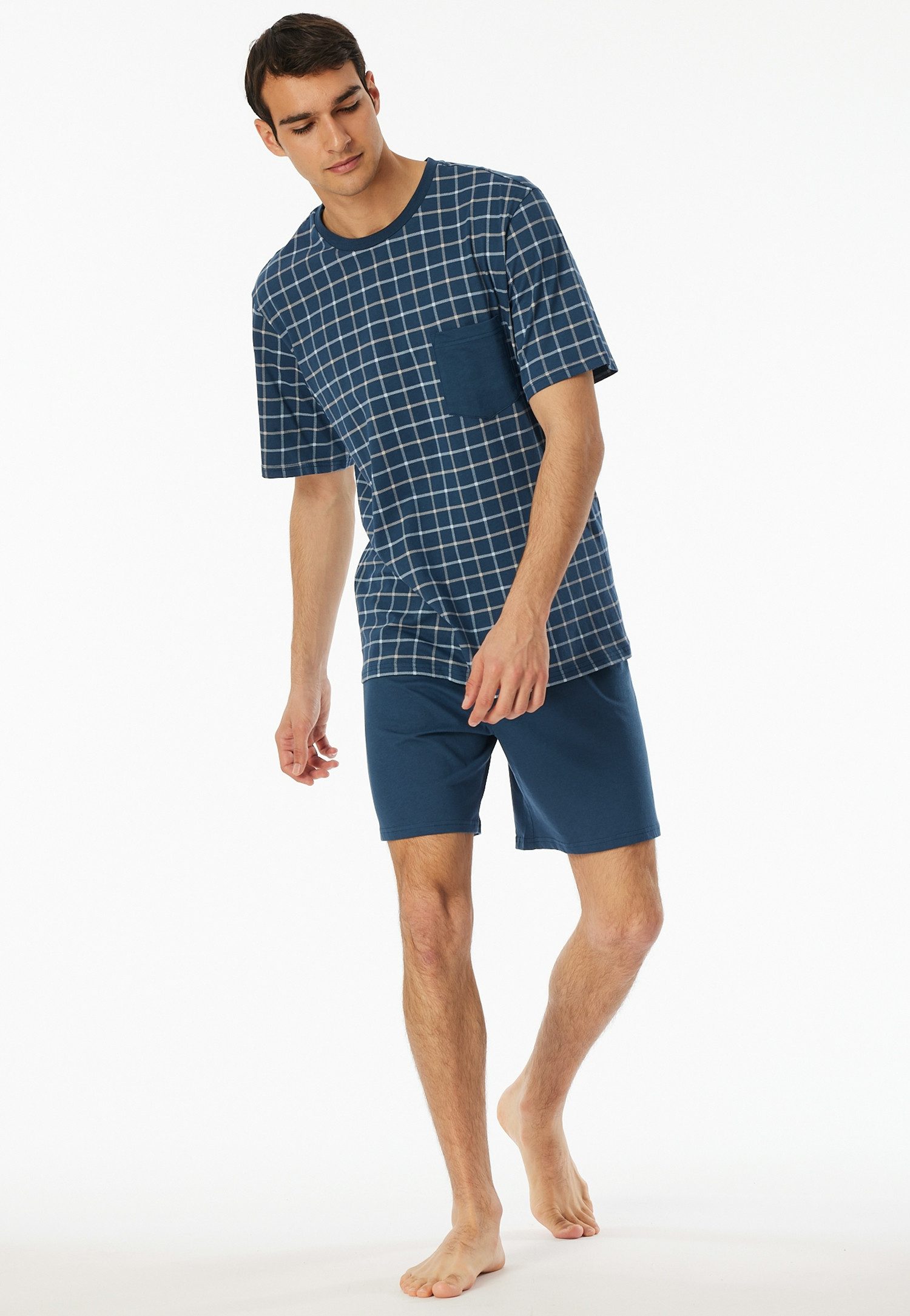 Schiesser Shortama Comfort Essentials met opgestikte borstzak (2-delig)