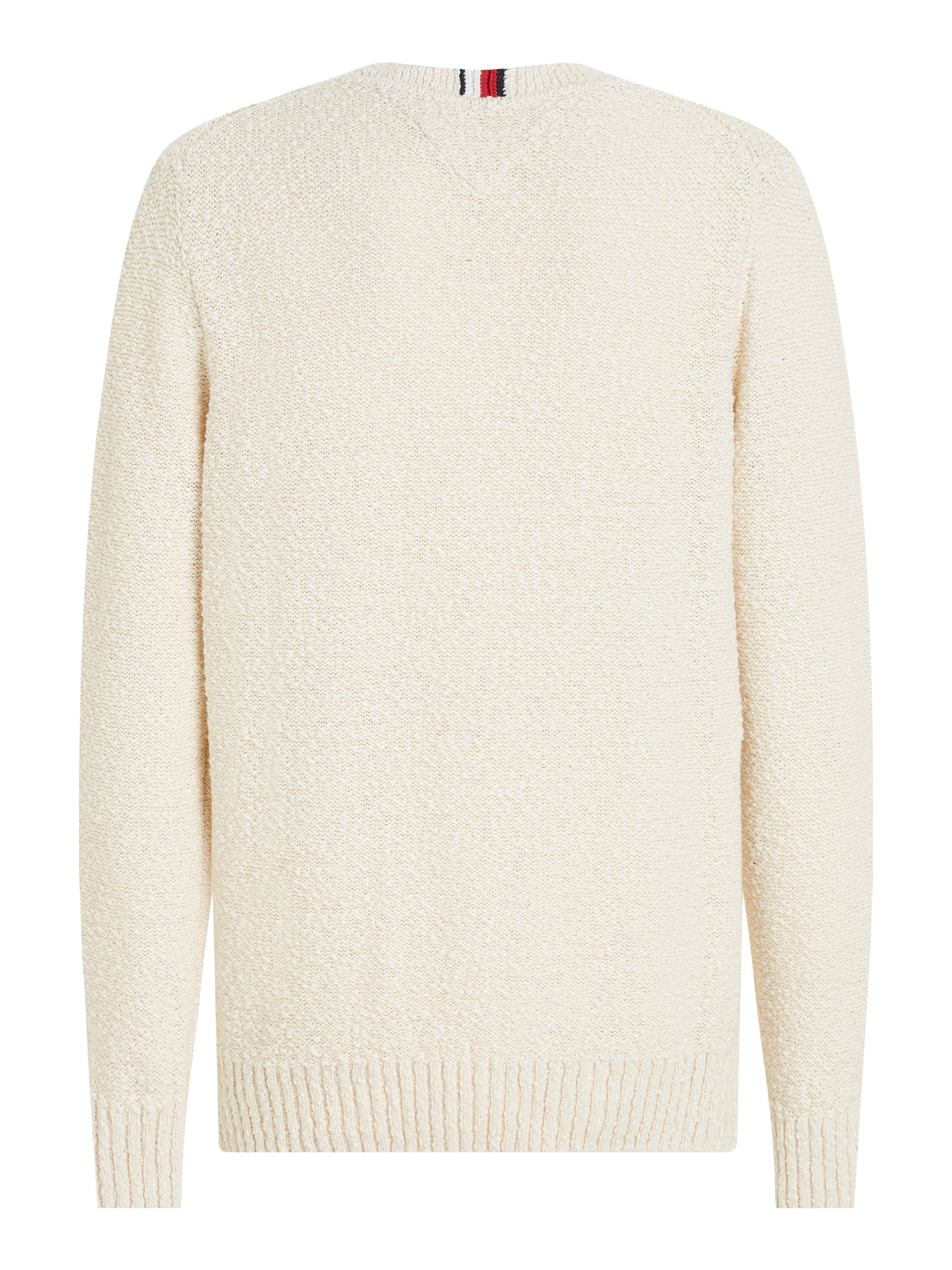 Tommy Hilfiger Gebreide trui SLUB YARN C NK met logoborduursel op de mouw