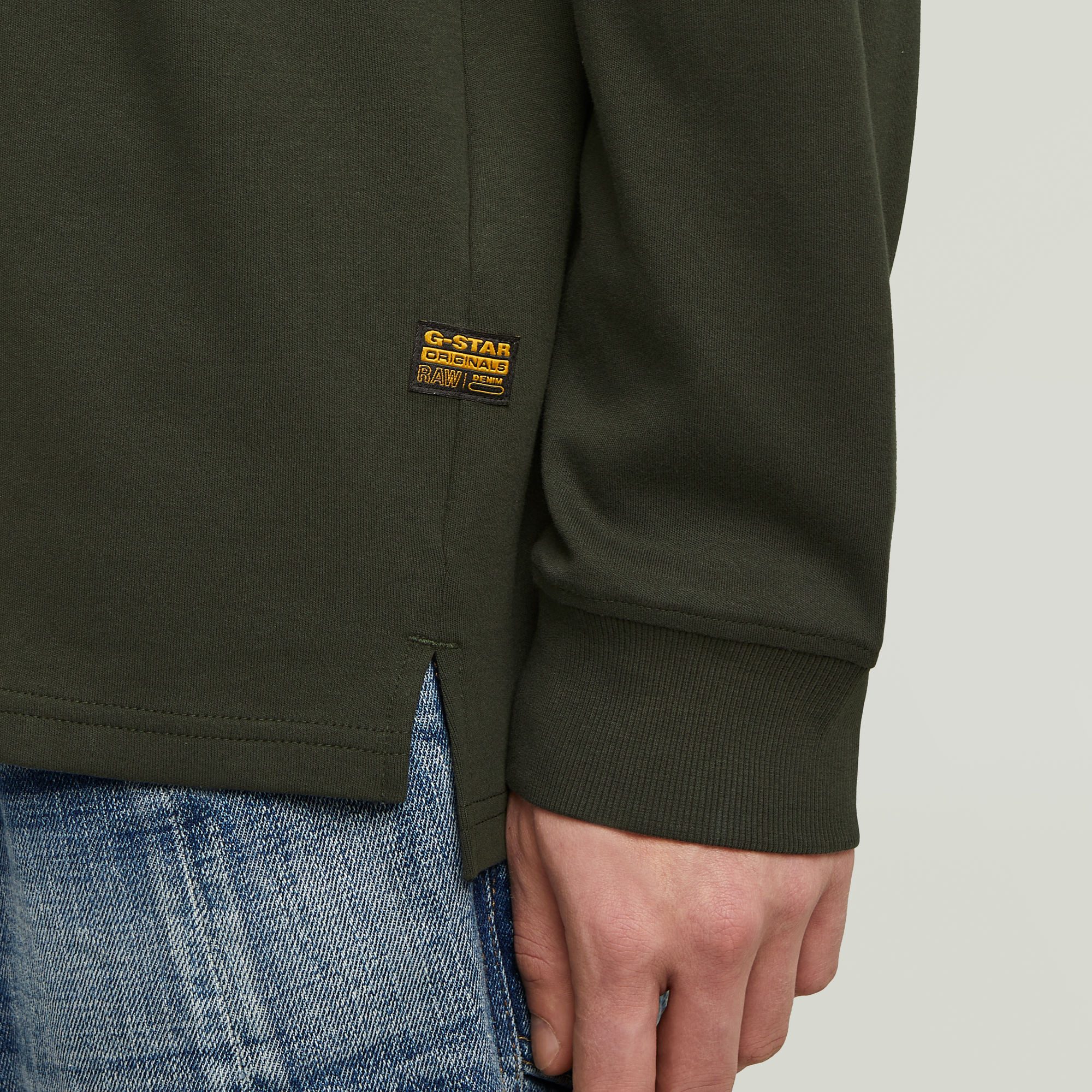 G-Star RAW Longsleeve Nifous R met geribbelde inzet aan de voorkant