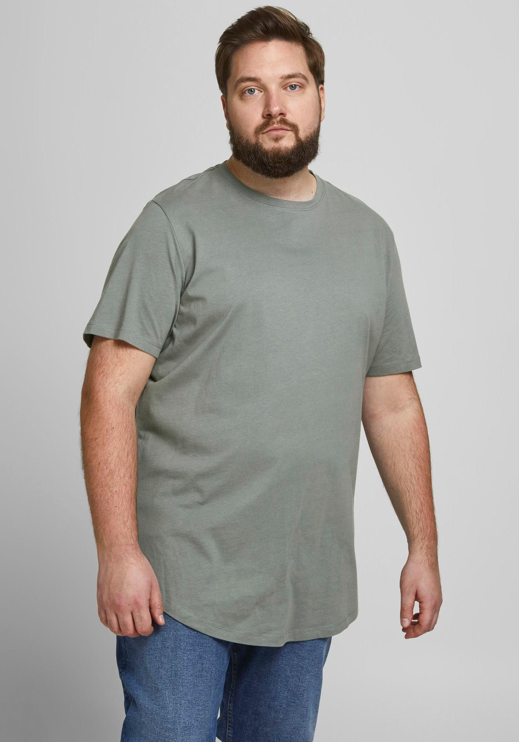 Jack & Jones PlusSize T-shirt NOA TEE met een afgeronde zoom, t/m maat 6xl