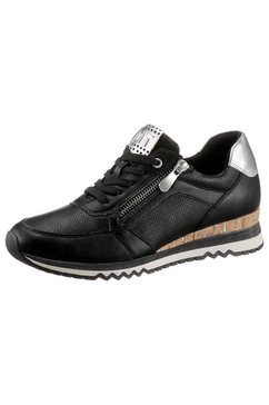 marco tozzi sneakers met sleehak met modieus metallic-beleg zwart