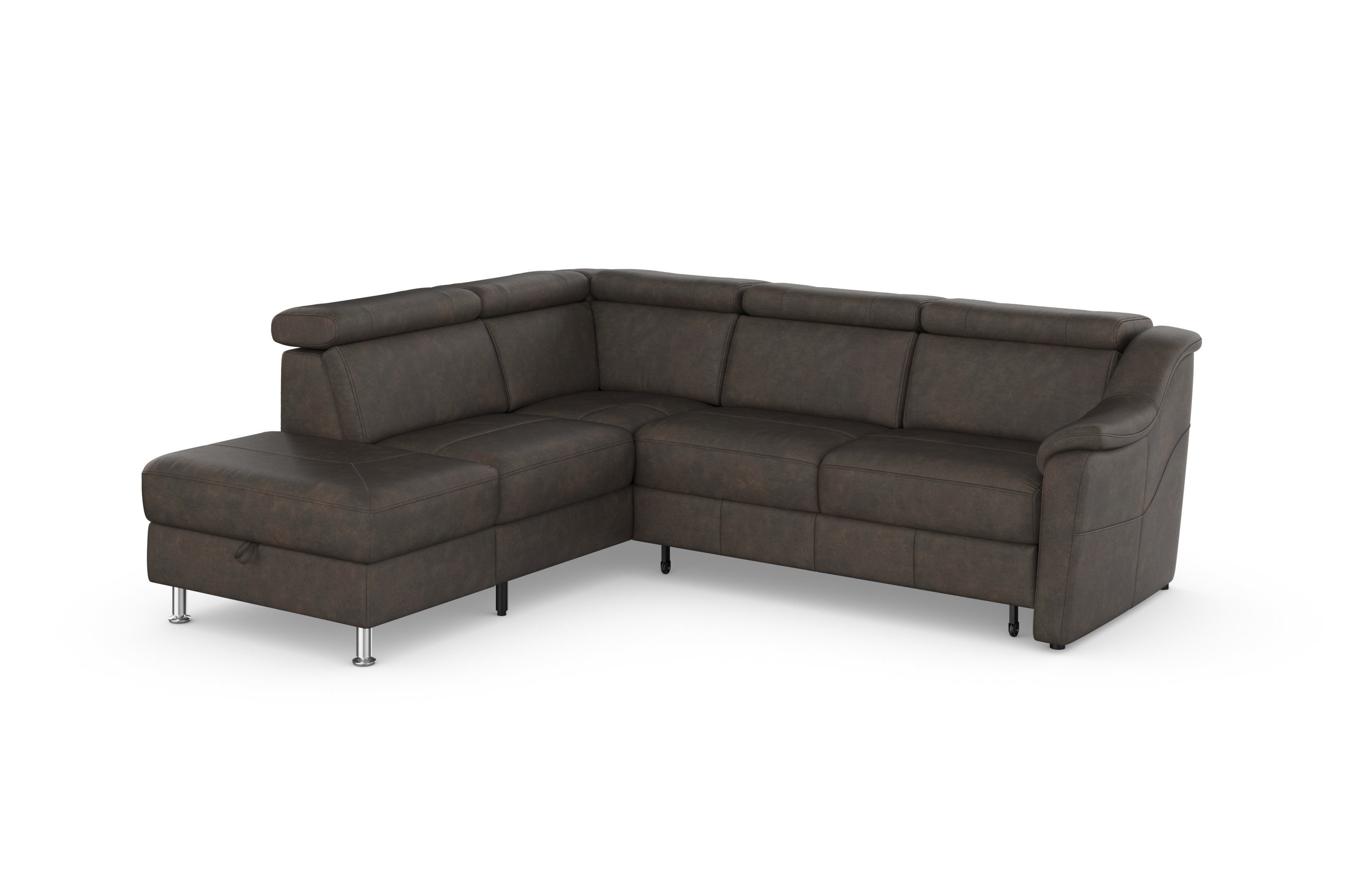 sit&more Hoekbank Freetown L-vorm met verstelbare hoofdsteun en comfortabele binnenvering