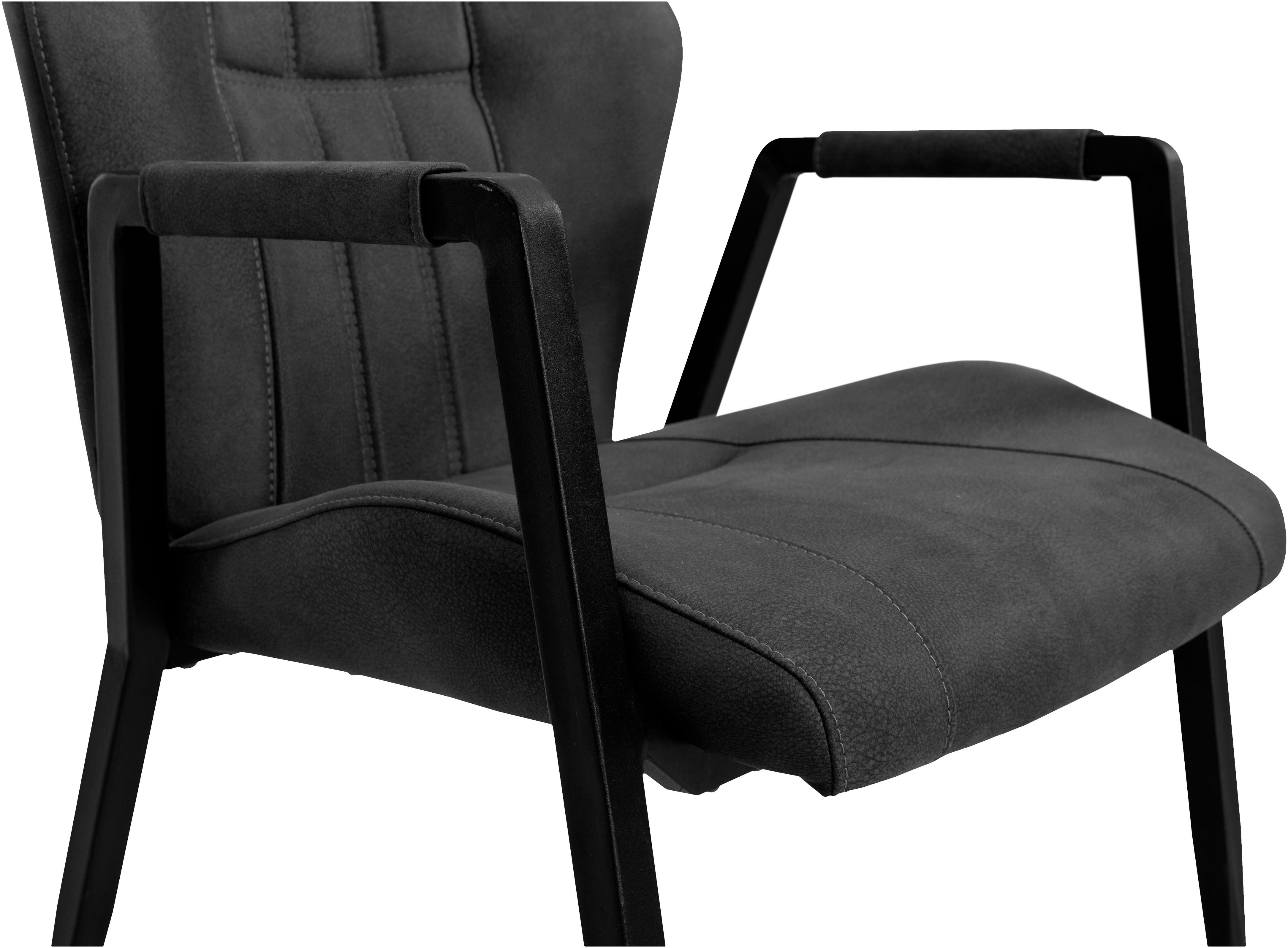 OMG Design Stoel met armleuningen Point Eetkamerstoel met wielen, bureaustoel (set)