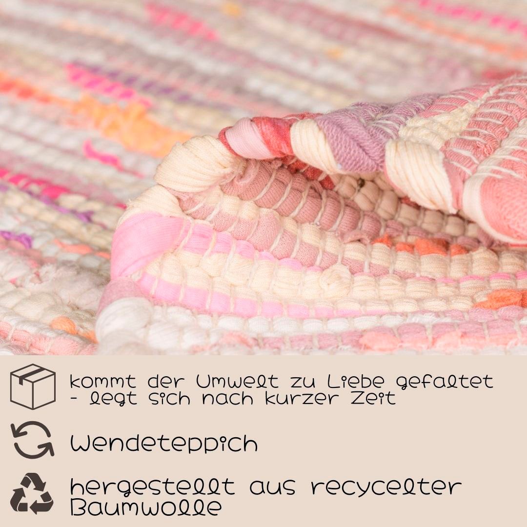 my home Vloerkleed Bente Handgeweven tapijt, 90% katoen, handgeweven, Scandi
