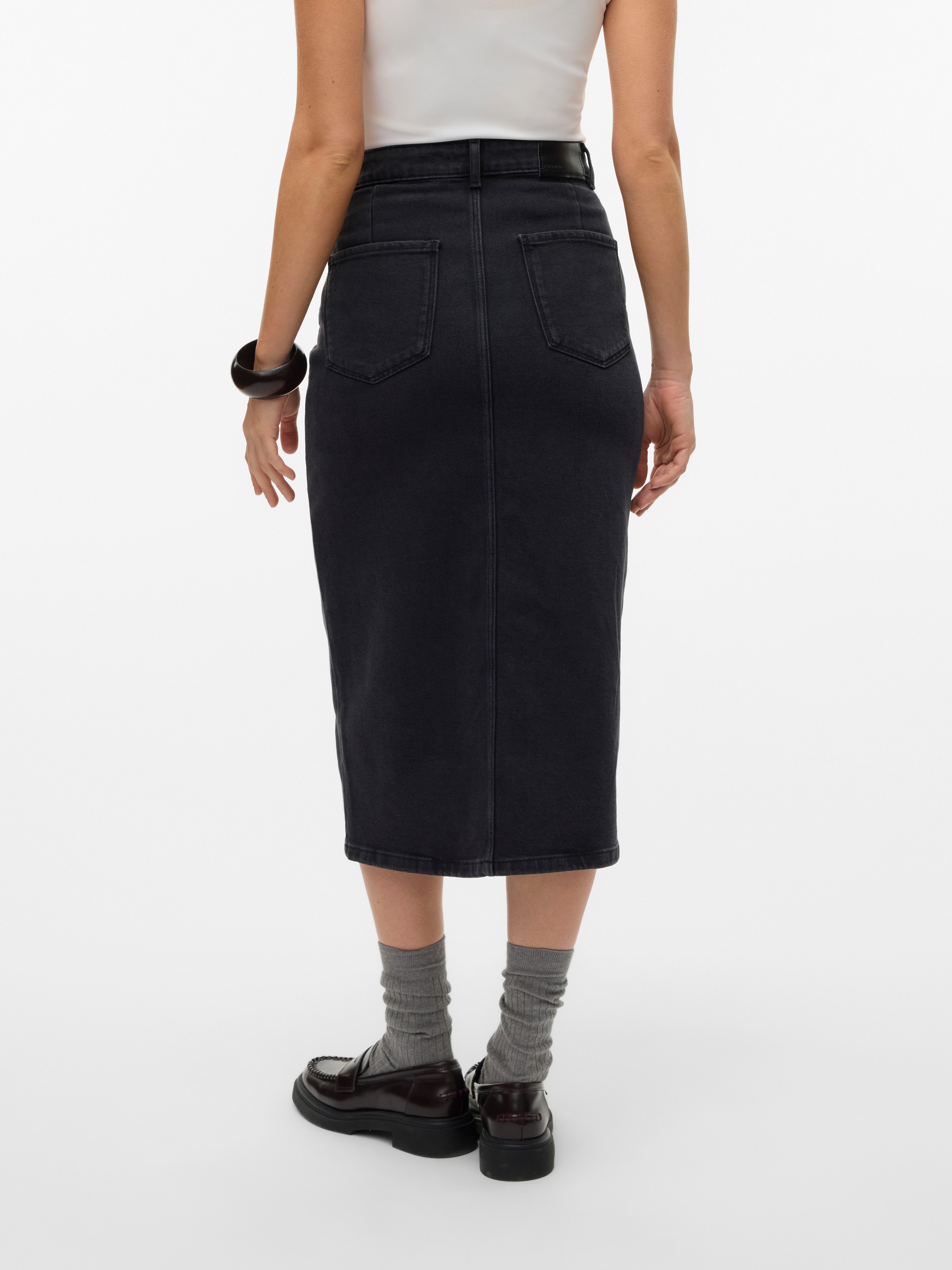 Vero Moda Jeans rok VMNATALIE HR MIDI DNM SKIRT MIX NOOS