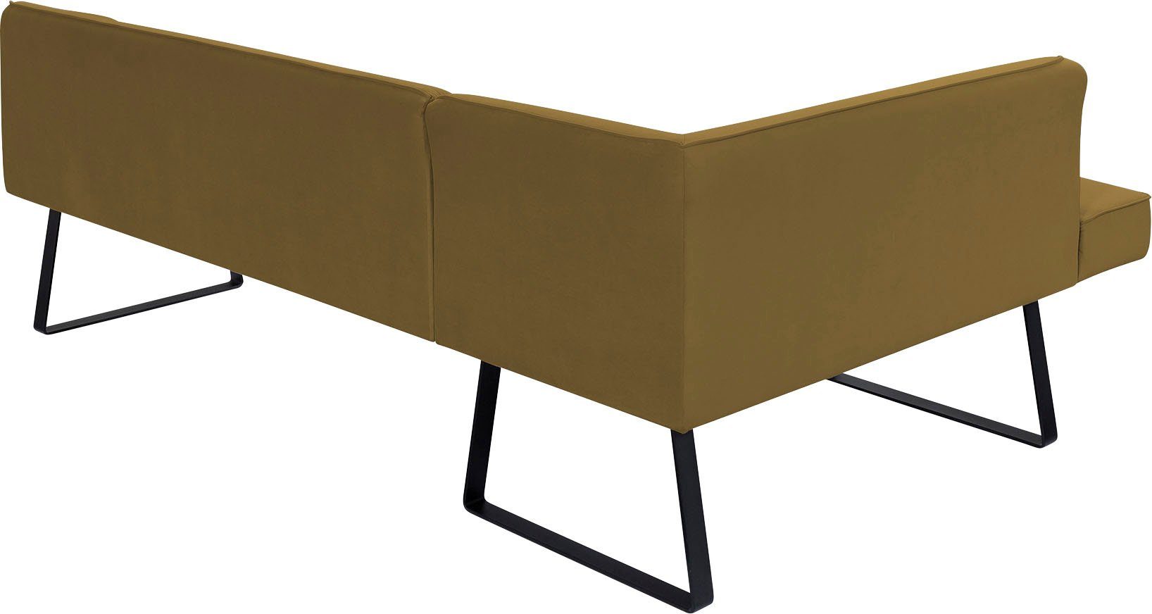 exxpo - sofa fashion Hoekbank Americano met opstaande naad en metalen poten, bekleding in verschillende kwaliteiten