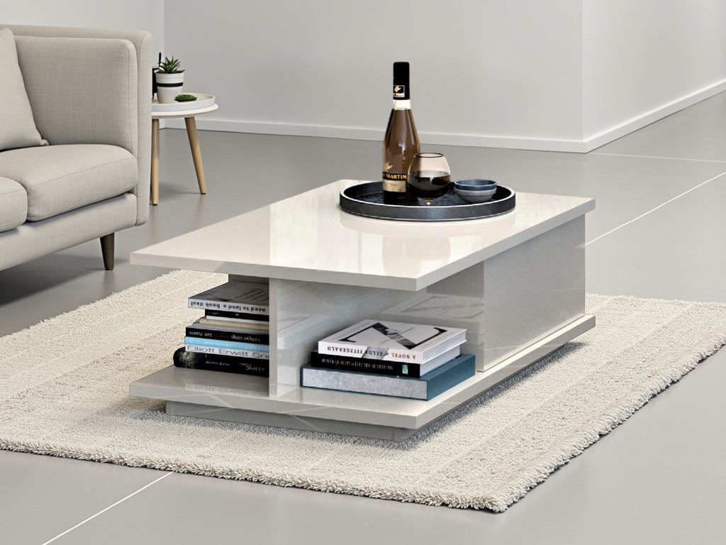 Places of Style Salontafel Piano UV gelakt, woonkamer tafel met lade inclusief soft-closefunctie