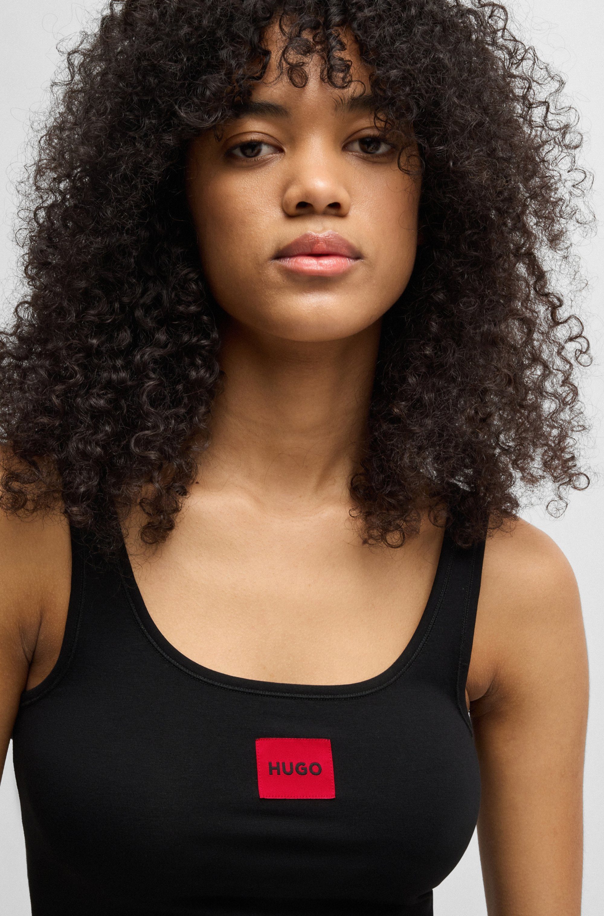 HUGO underwear Top VEST RED LABEL met rode labelpatch