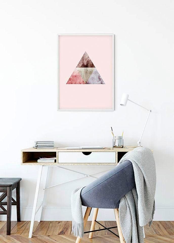 Komar Wanddecoratie Triangles top Red Wanddecoratie - zonder lijst (1 stuk)