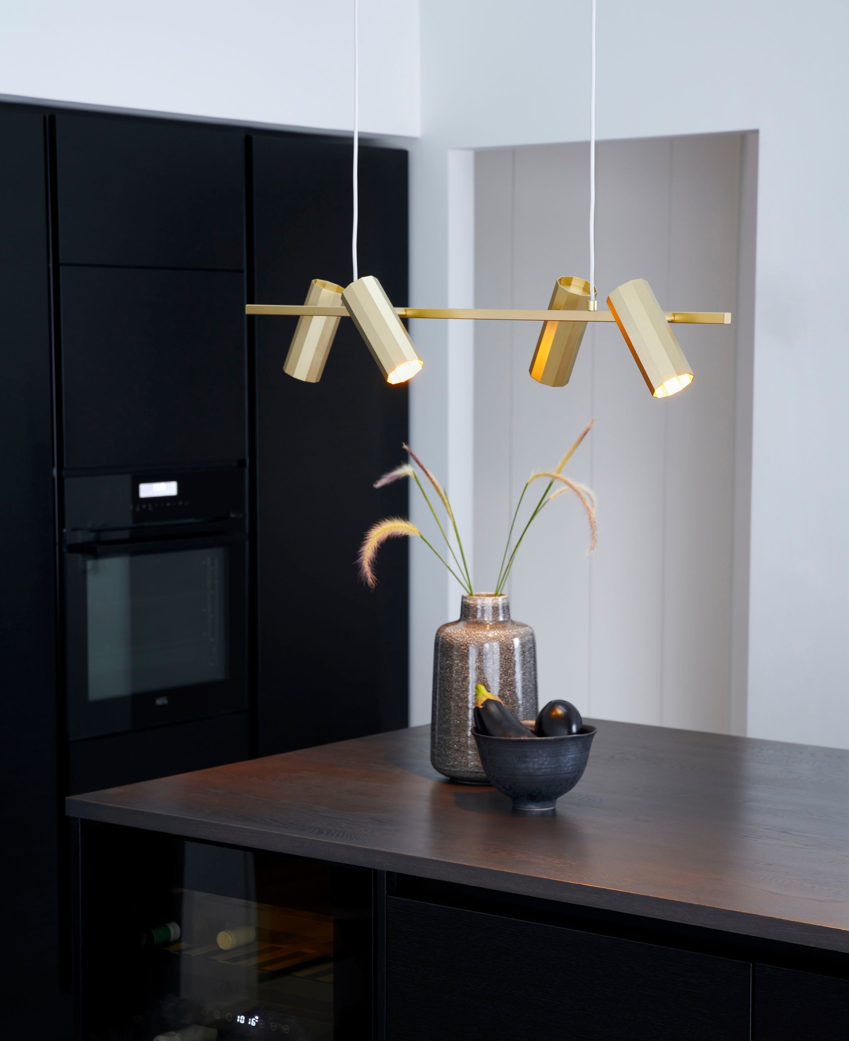 Nordlux Hanglamp Alanis Minimalistisch ontwerp, 10-zijdig profiel, matzwart (1 stuk)
