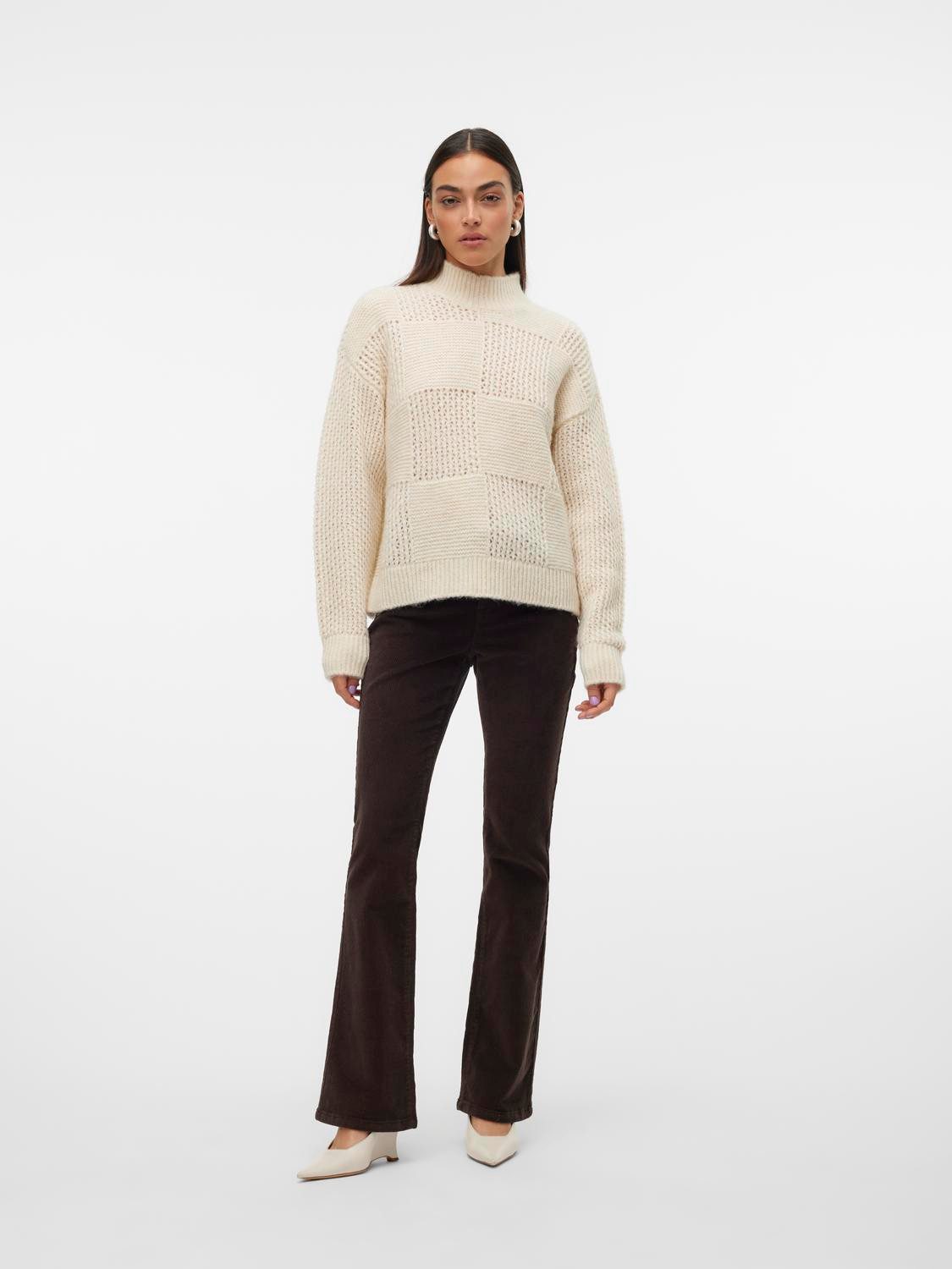 Vero Moda Gebreide trui VMMOON LS HIGHNECK PULLOVER GA BF