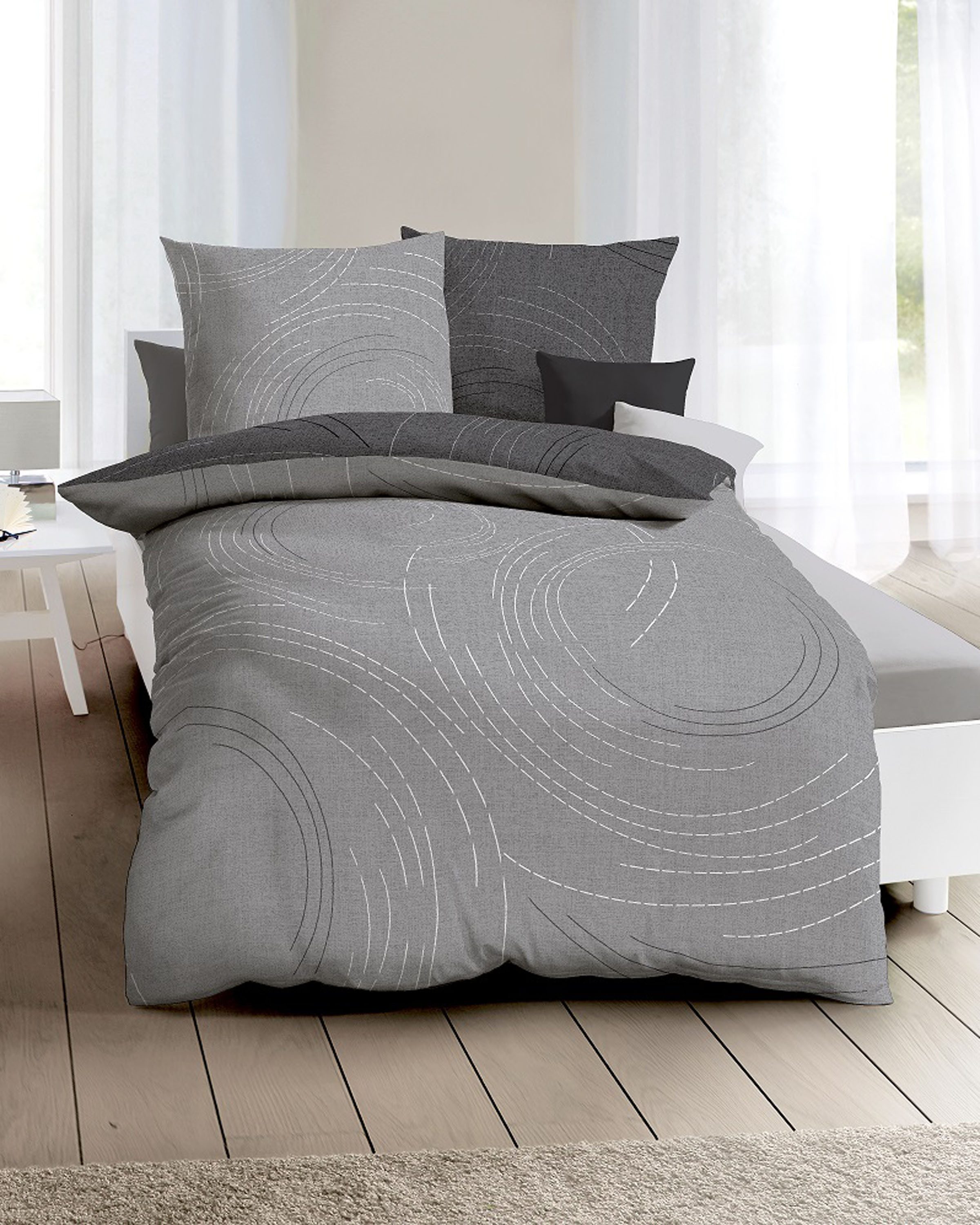 Kaeppel Tweezijdig te gebruiken overtrekset Jaro, in mt. 135x200, 155x220 of 200x200 cm met ritssluiting, 100% katoen, dekbedovertrek met een tijdloos design