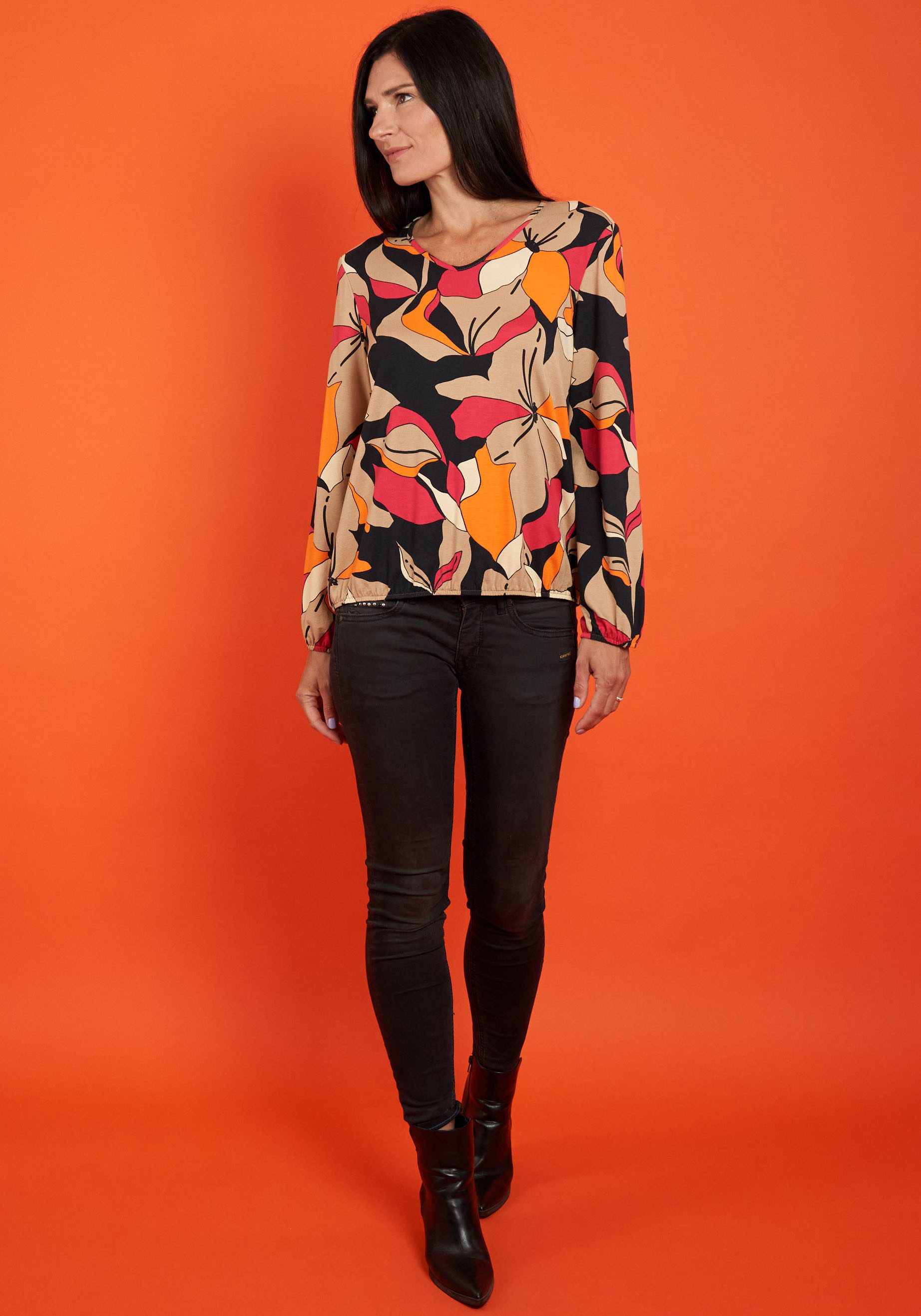 Seidel Moden Shirt met lange mouwen met all-over print, made in germany