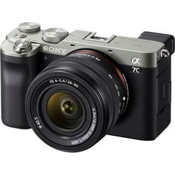 sony full-frame digitale camera ilce-7cls - alpha 7c e-mount met sel2860 fe 28–60 mm f4–5,6, 24,2 mp, 4k video, 7,5 cm (3 inch) touchscreen, realtime-af, 5-assige beeldstabilisatie, nfc, bluetooth zwart
