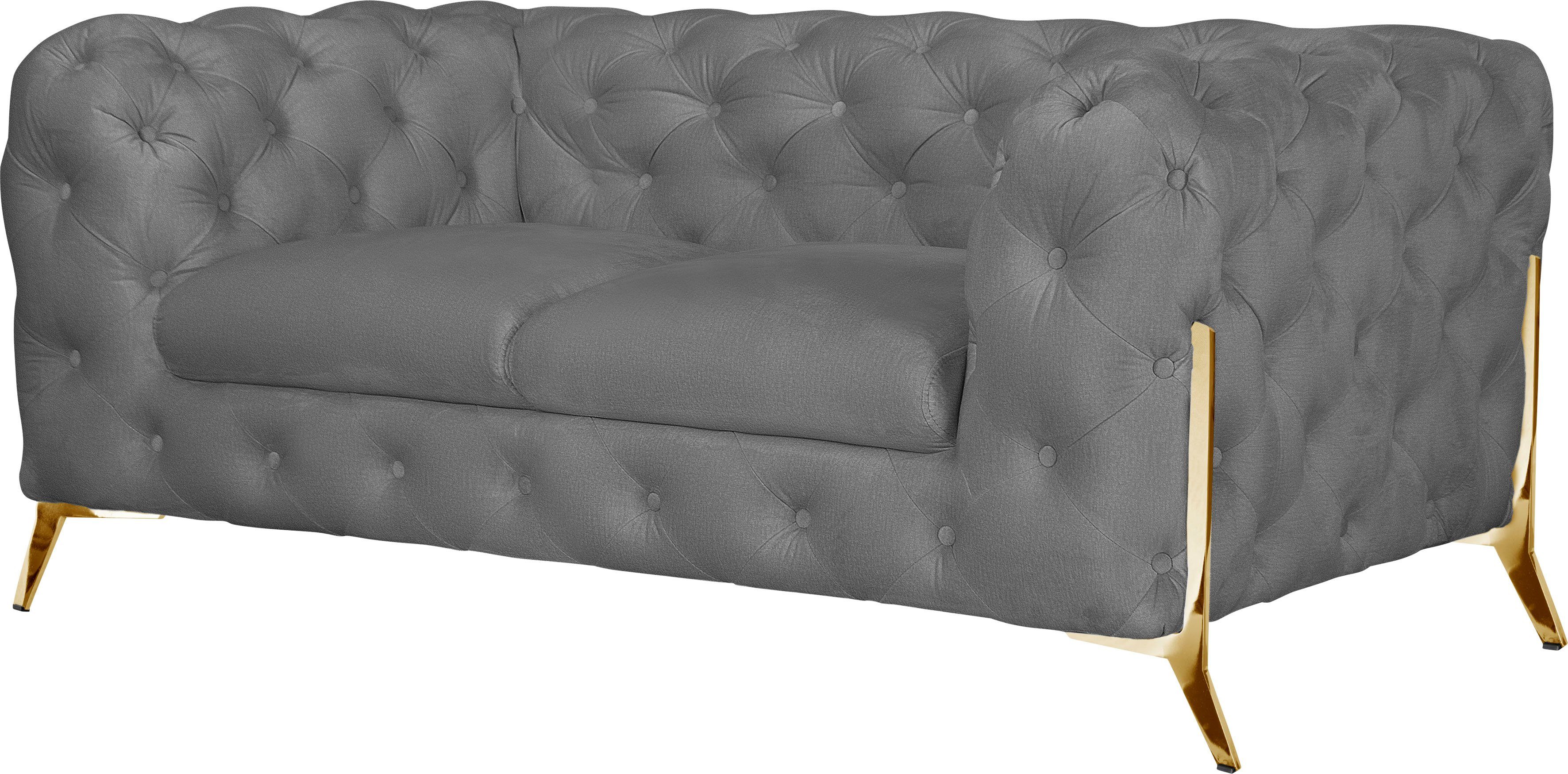 Leonique Chesterfield-bank Amaury luxueuze capitonnage, moderne chesterfield look, kleur van de poten ter keuze
