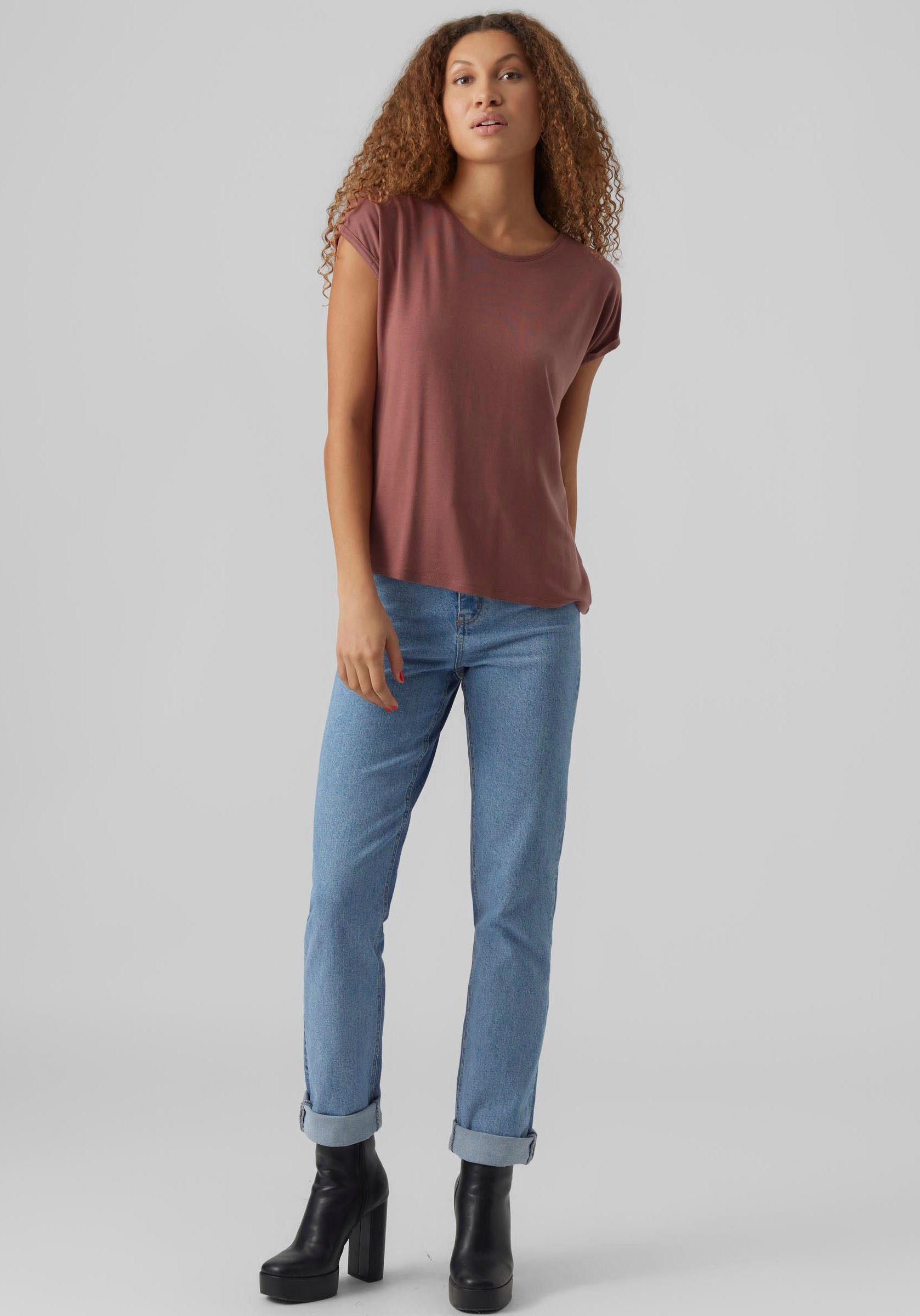 Vero Moda Shirt met ronde hals VMAVA PLAIN SS TOP GAJRS NOOS