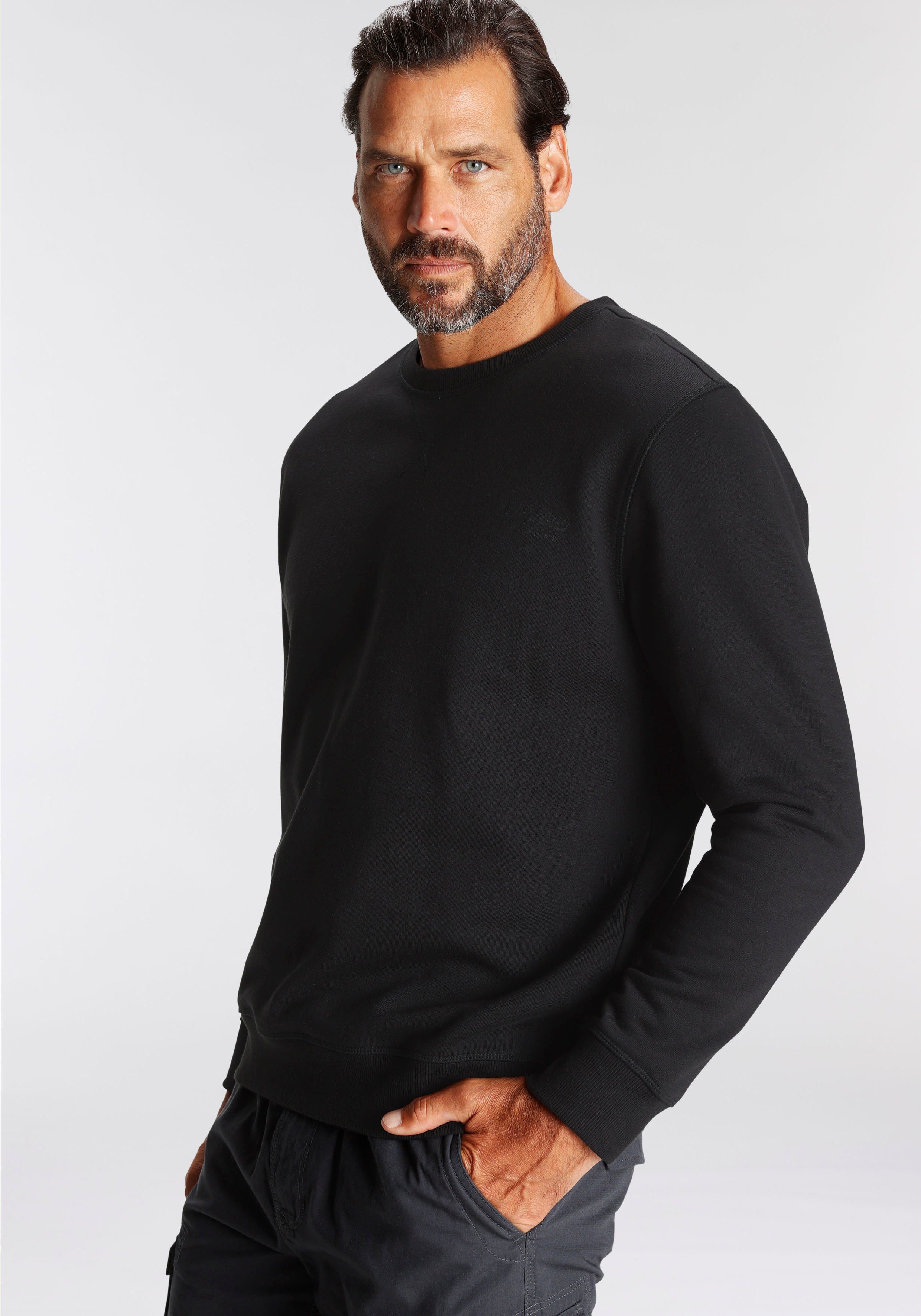 man's world sweatshirt in een katoenmix zwart