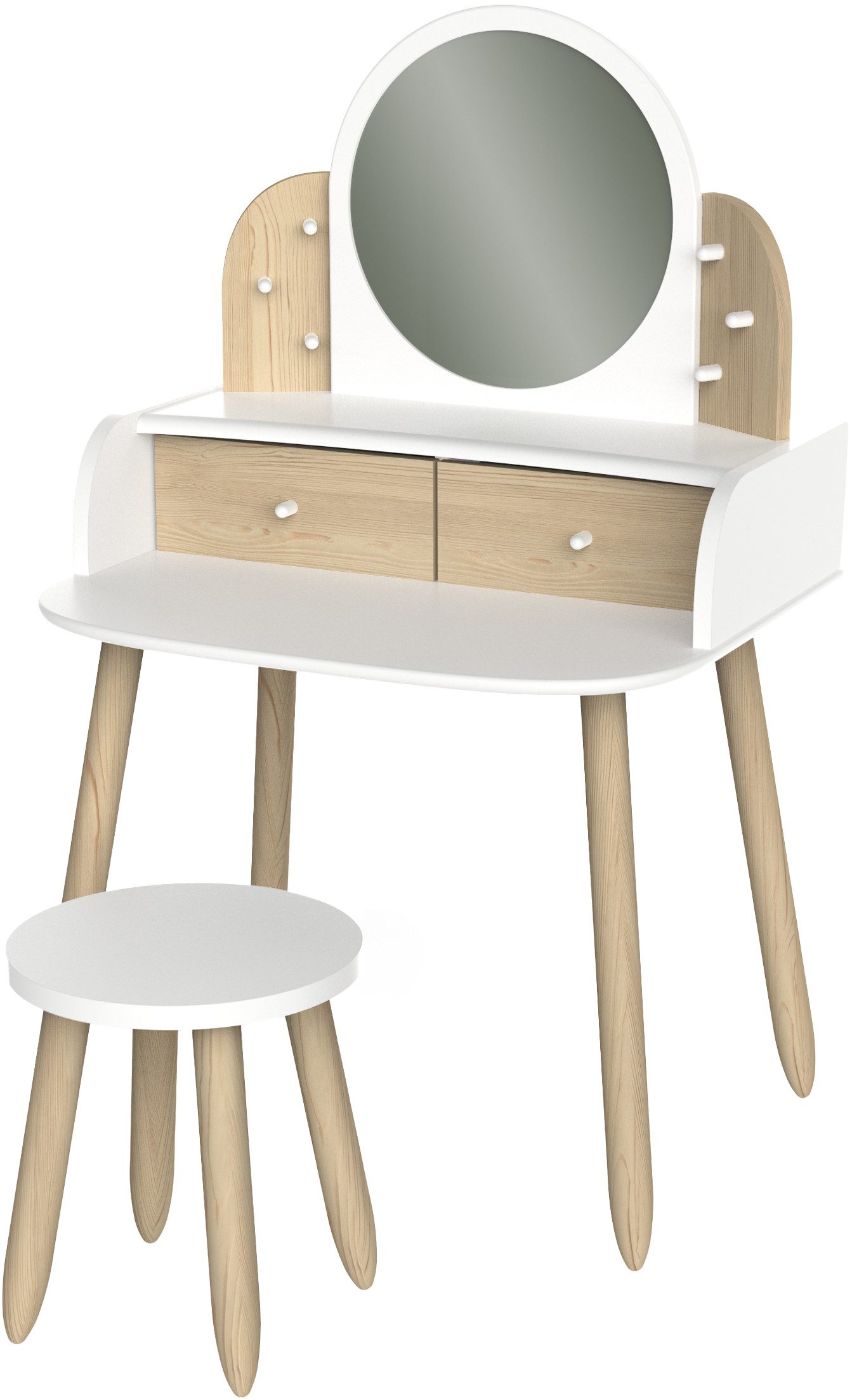 Demeyere GROUP Make-uptafel Lili Make-up tafel 2 kleine lades spiegel van kunststof