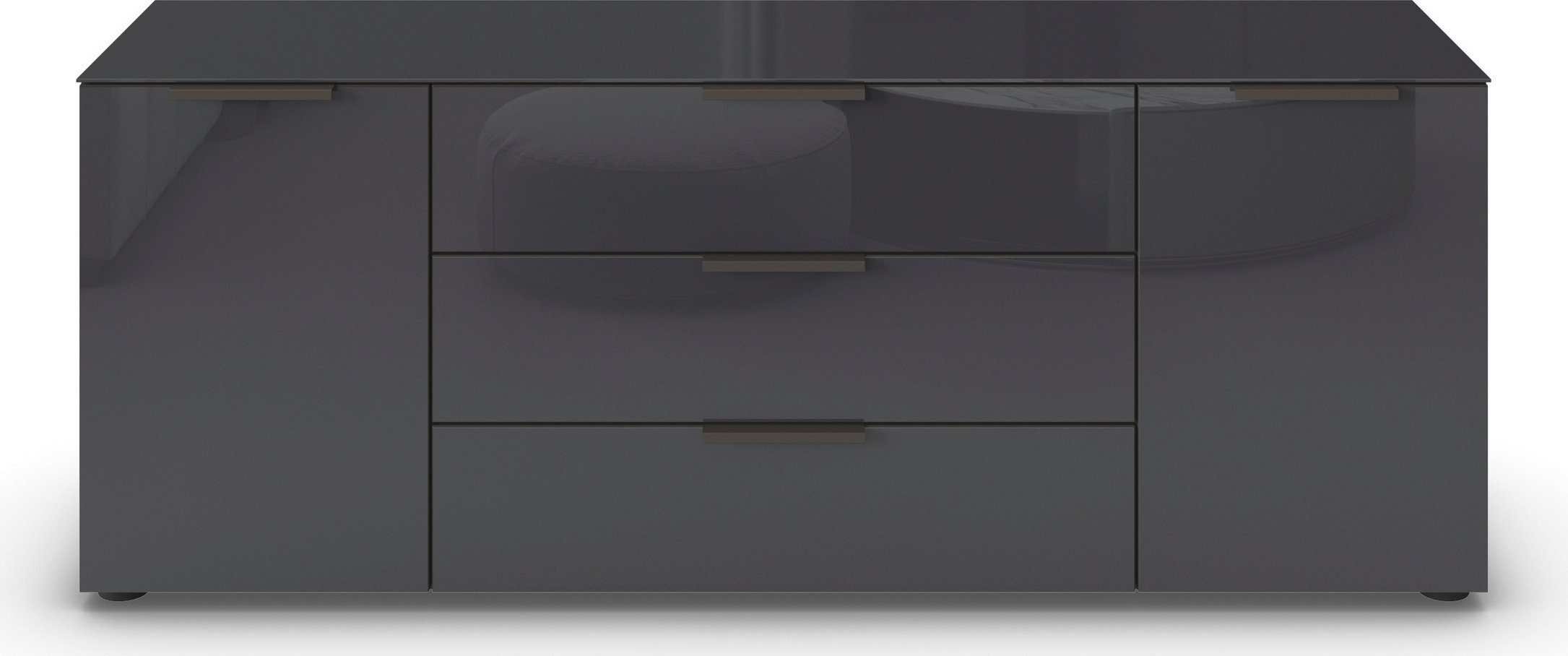 rauch Kast met laden en deuren Commode deurkast sideboard combikast FLIPP met glasfront 2-deurs, 3 lades, soft-close functie, bovenblad en glazen front