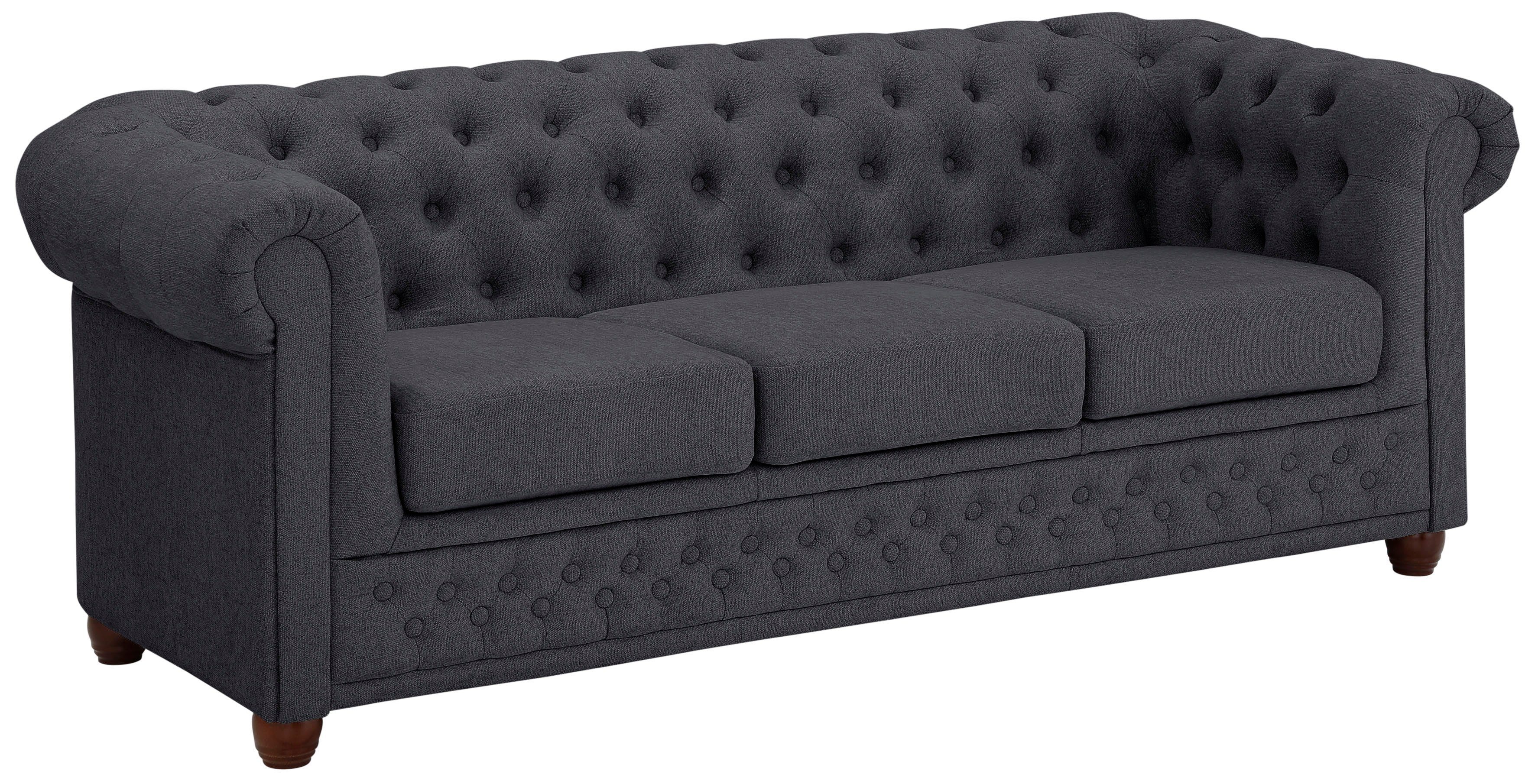 Home affaire Chesterfield-bank New Castle met hoogwaardige capitonnage in chesterfield-design, bxdxh: 203x86x72