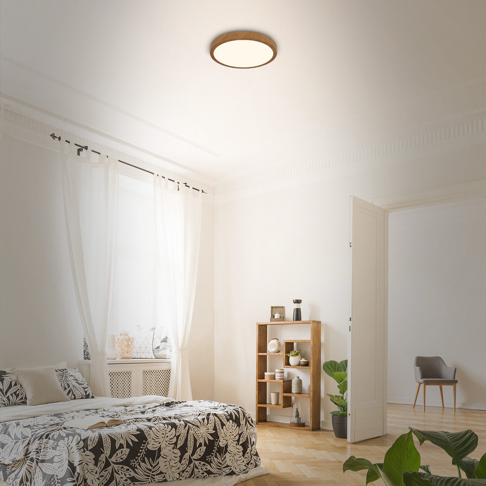 Briloner Leuchten Plafondlamp RUNA WOOD