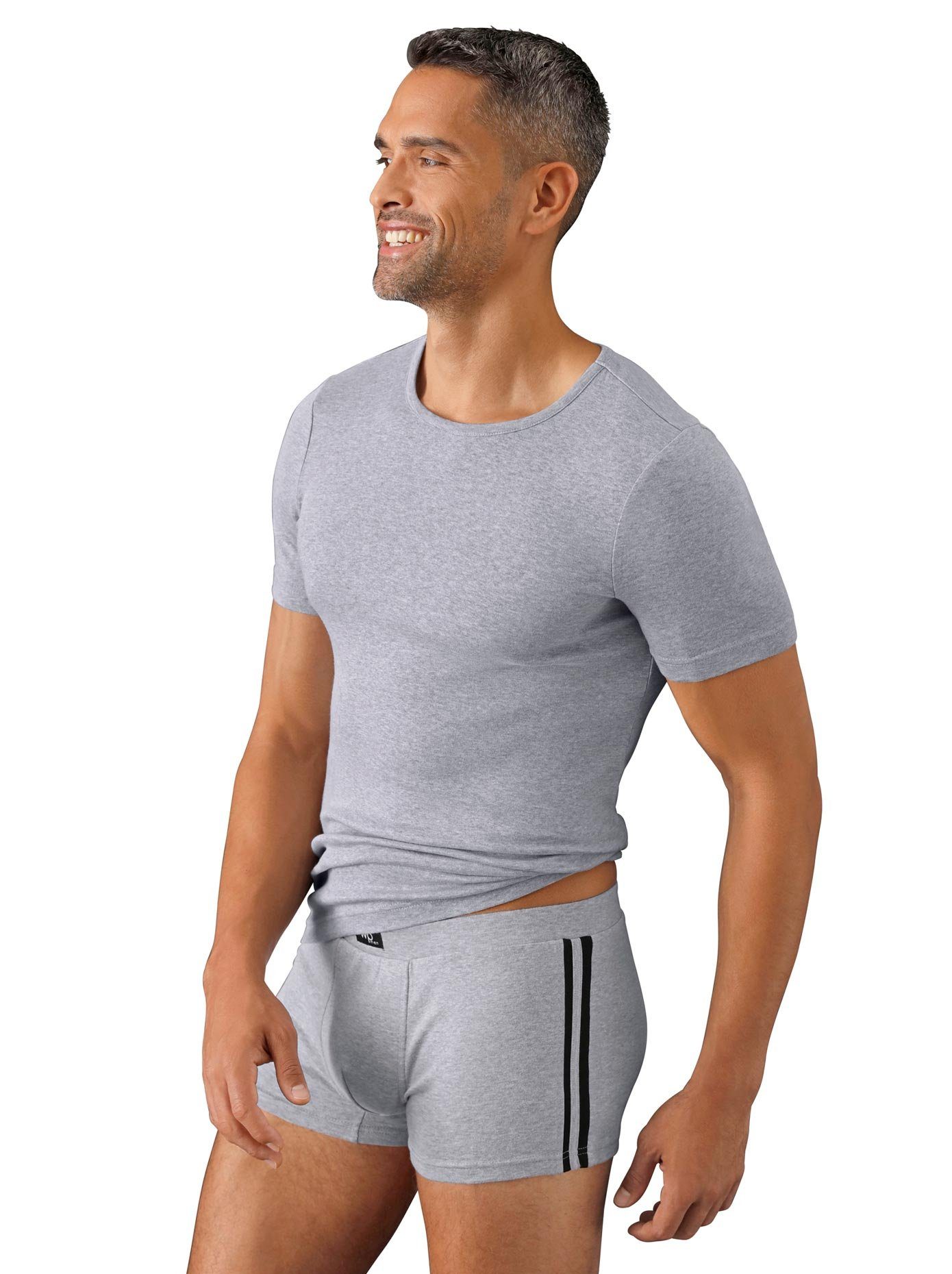 wäschepur Shirt voor eronder (3 stuks) heren onderhemden maat 6 grijs