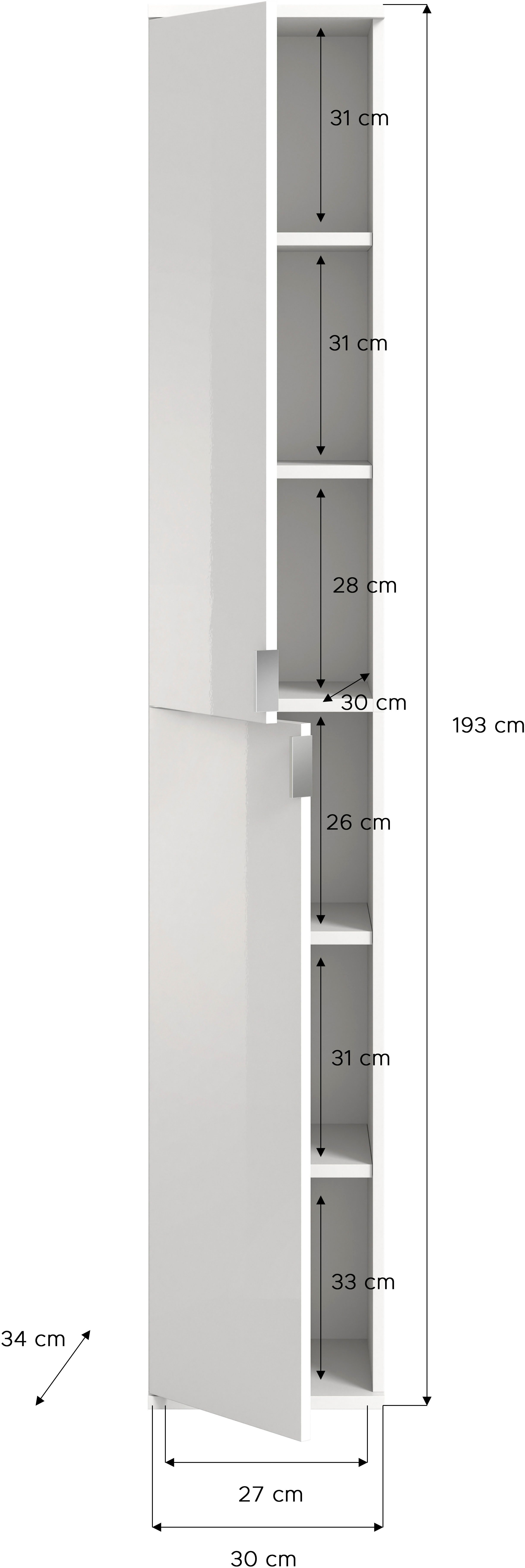 INOSIGN Kledingkast Trondheim, Hoogte 193 cm, 2 Deuren, 6 Vakken, 4 Planken 1 constructiebodem, deurstop verwisselbaar, garderobekast, kast