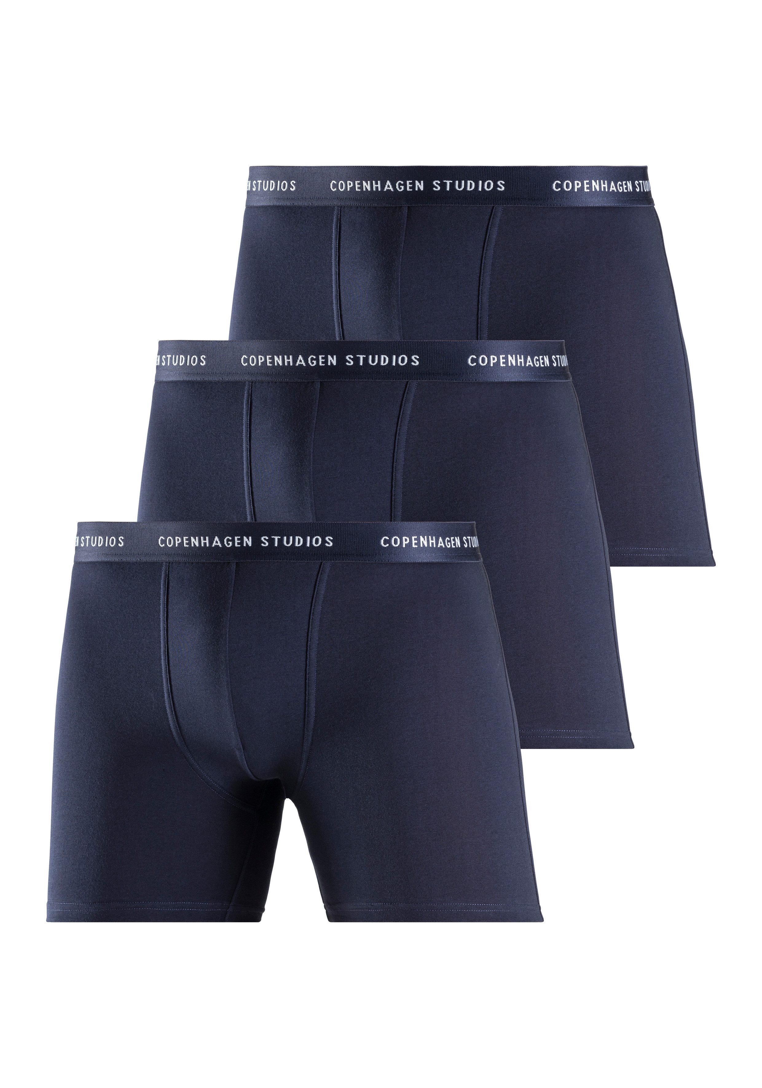 OTTO Copenhagen Studios Lange boxershort Boxershorts voor heren met langere pijpen en logo-tailleband (3 stuks) heren lange onderbroeken maat S blauw