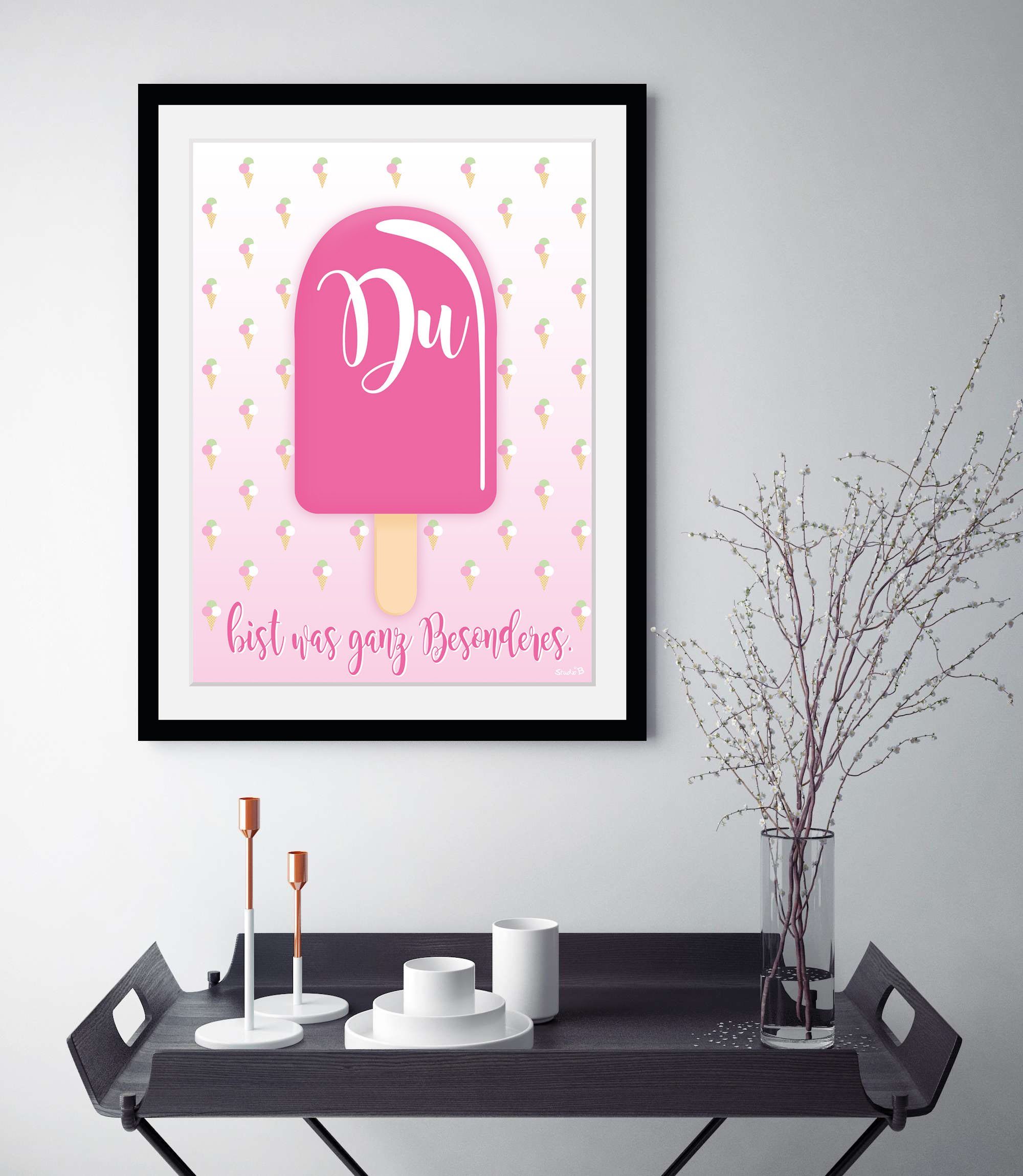 queence Wanddecoratie Jij HD premium posterdruk incl. houten lijst (1 stuk)