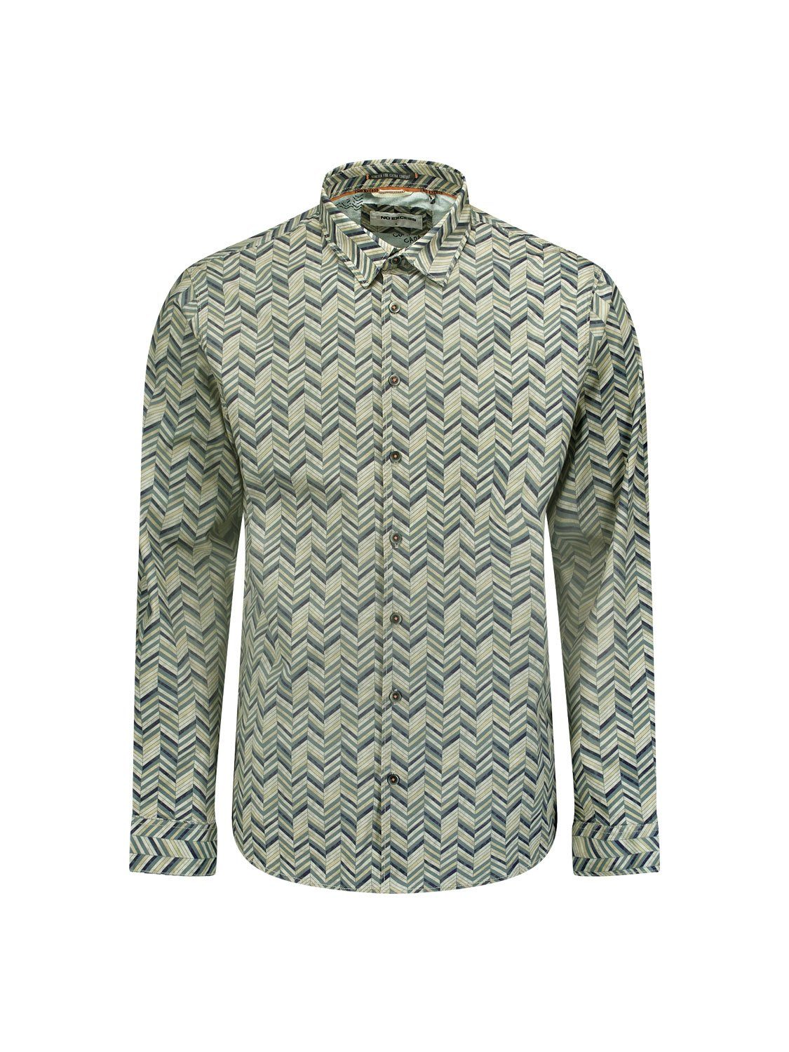 NO EXCESS Overhemd met lange mouwen met alloverprint en stretch