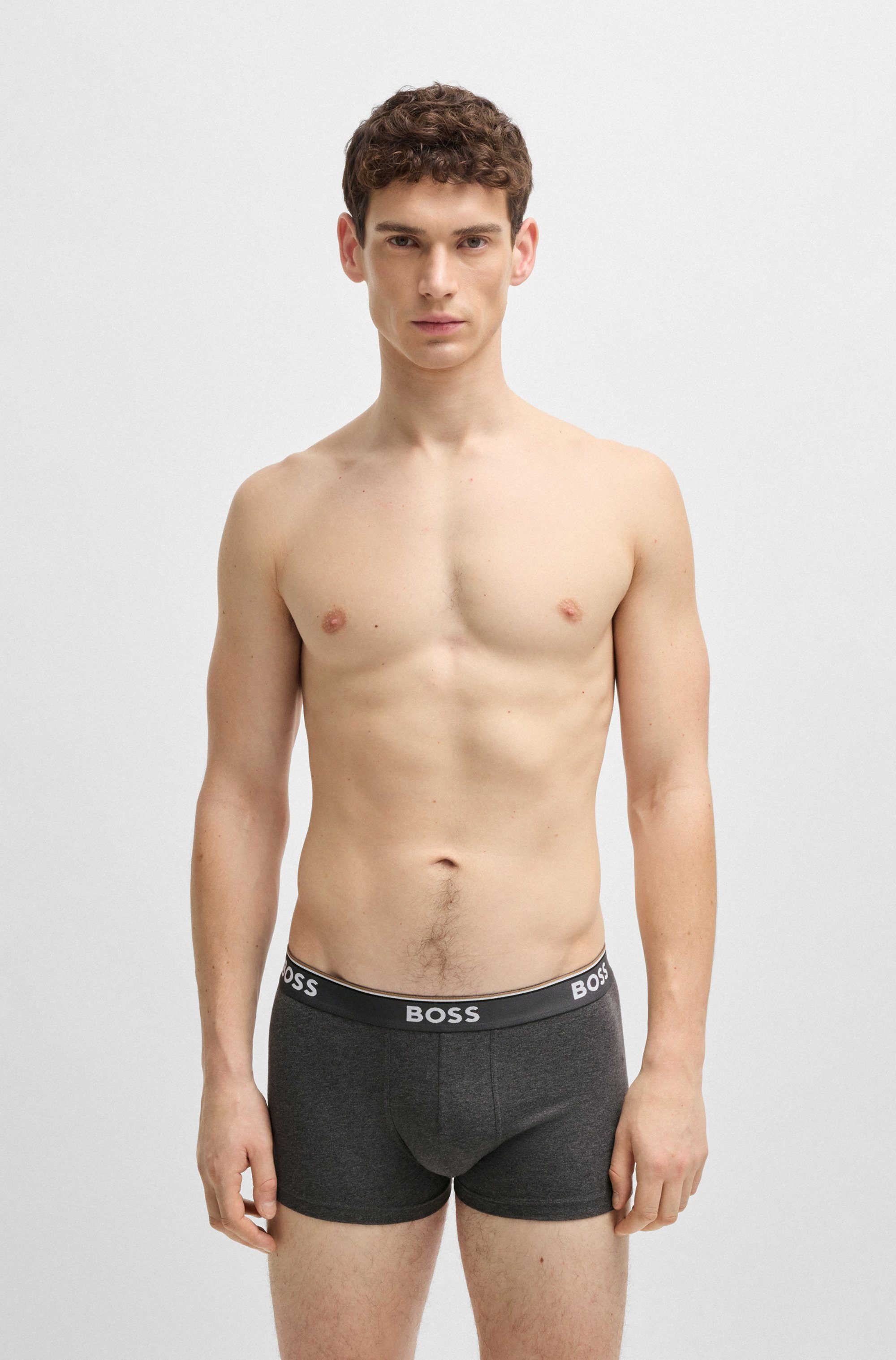 BOSS Boxershort TRUNK 3 PACK BOSS opdruk op de tailleband (3 stuks)
