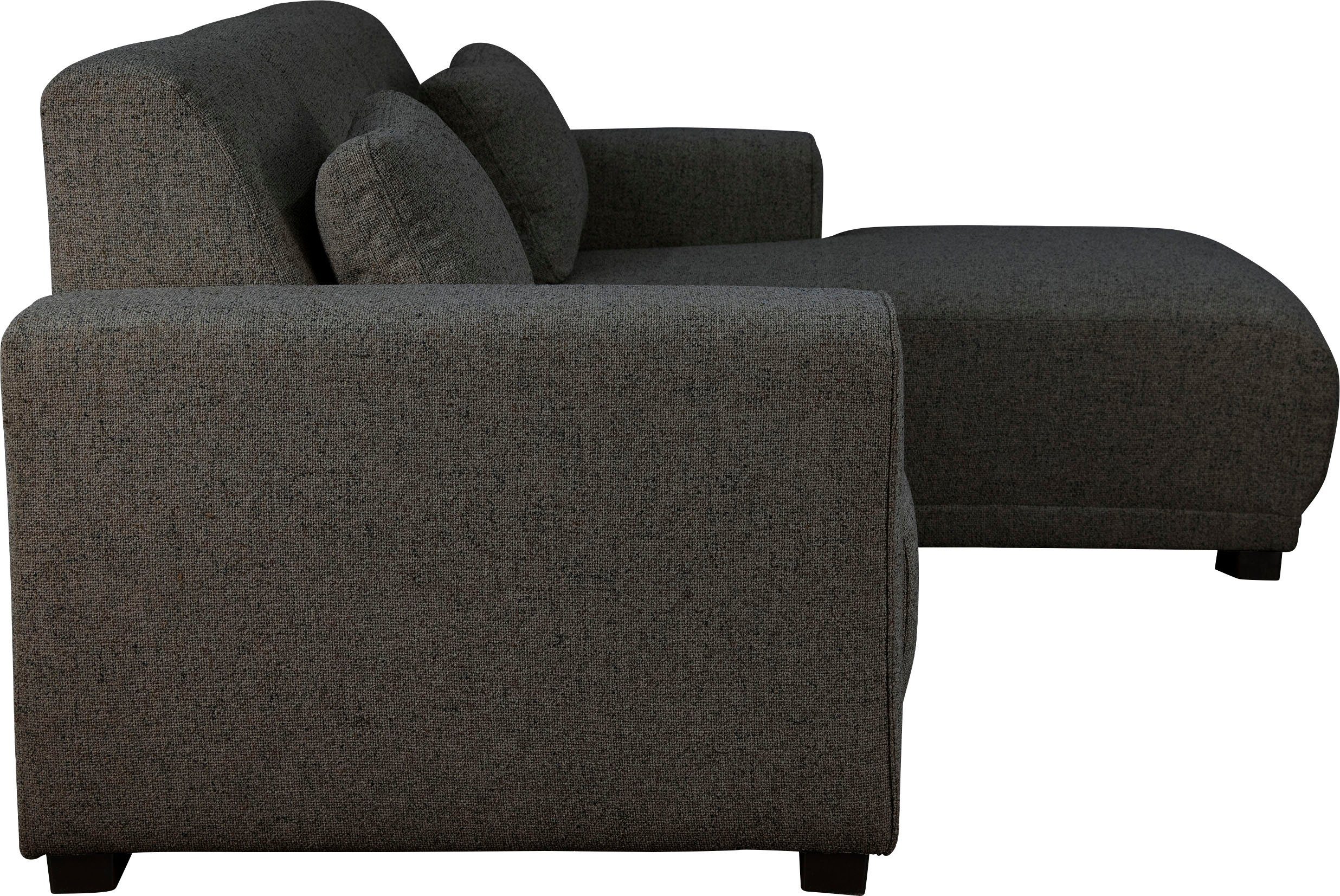 Home affaire Hoekbank BORNHOLM L-vorm met chaise longue, afmetingen B/D/H: 234/162/85 cm Recamiere links of rechts bestelbaar, golfvering, inclusief 2 kussens
