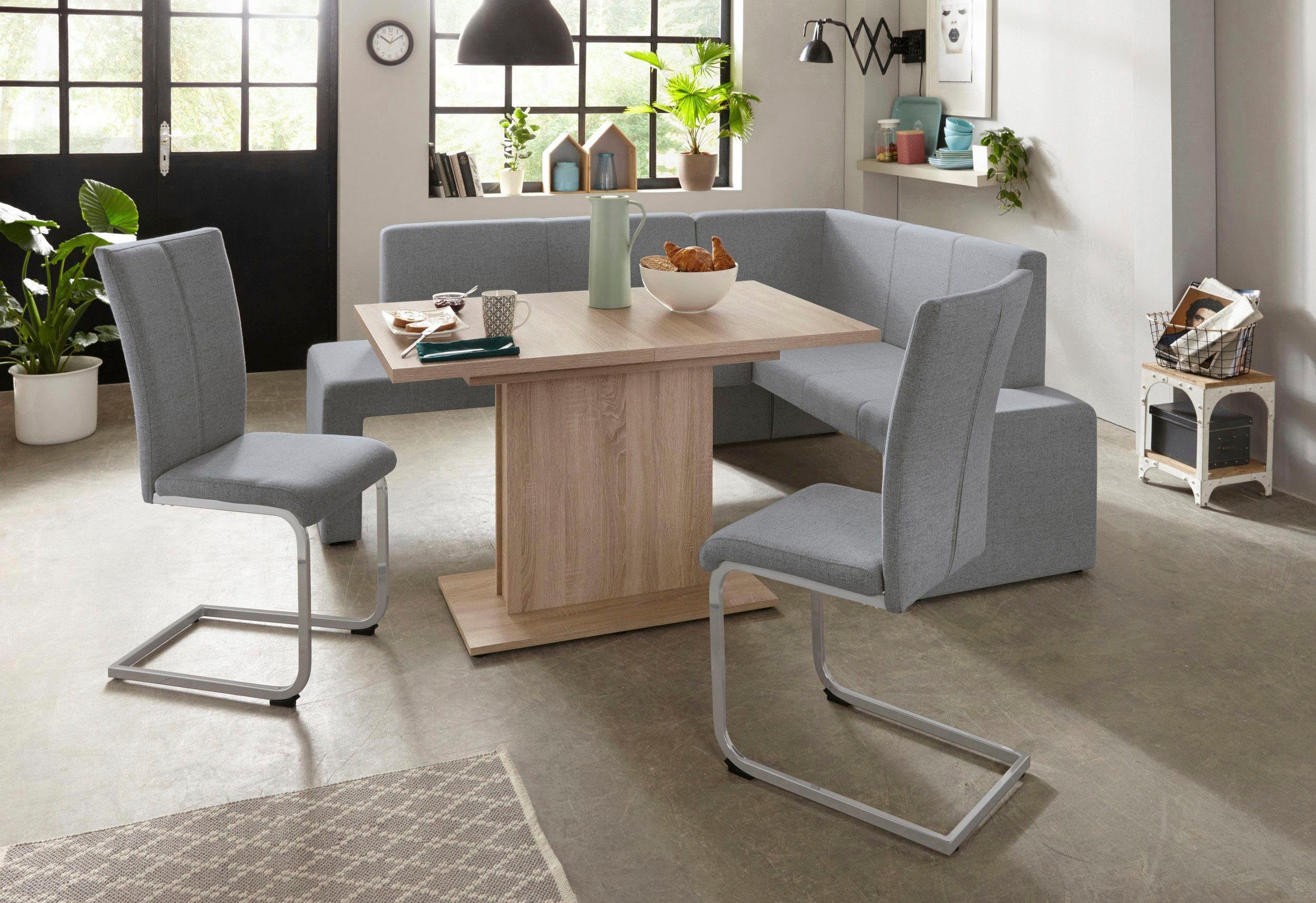 Home affaire Vrijdragende stoel Alex Stoel belastbaar tot 120 kg, frame in chroom-look (set, 2 stuks)