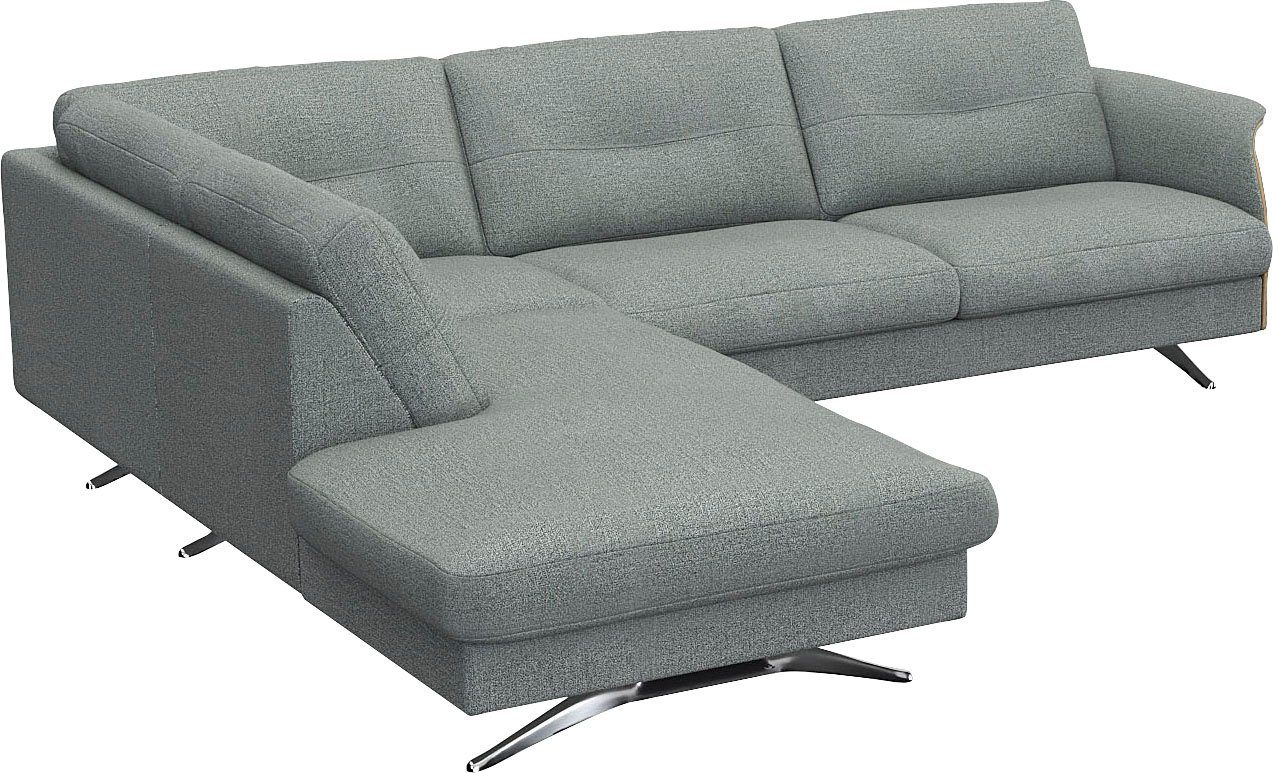 FLEXLUX Hoekbank Glow, super comfortabel door hoogwaardige zitconstructie met binnenvering, L-vorm