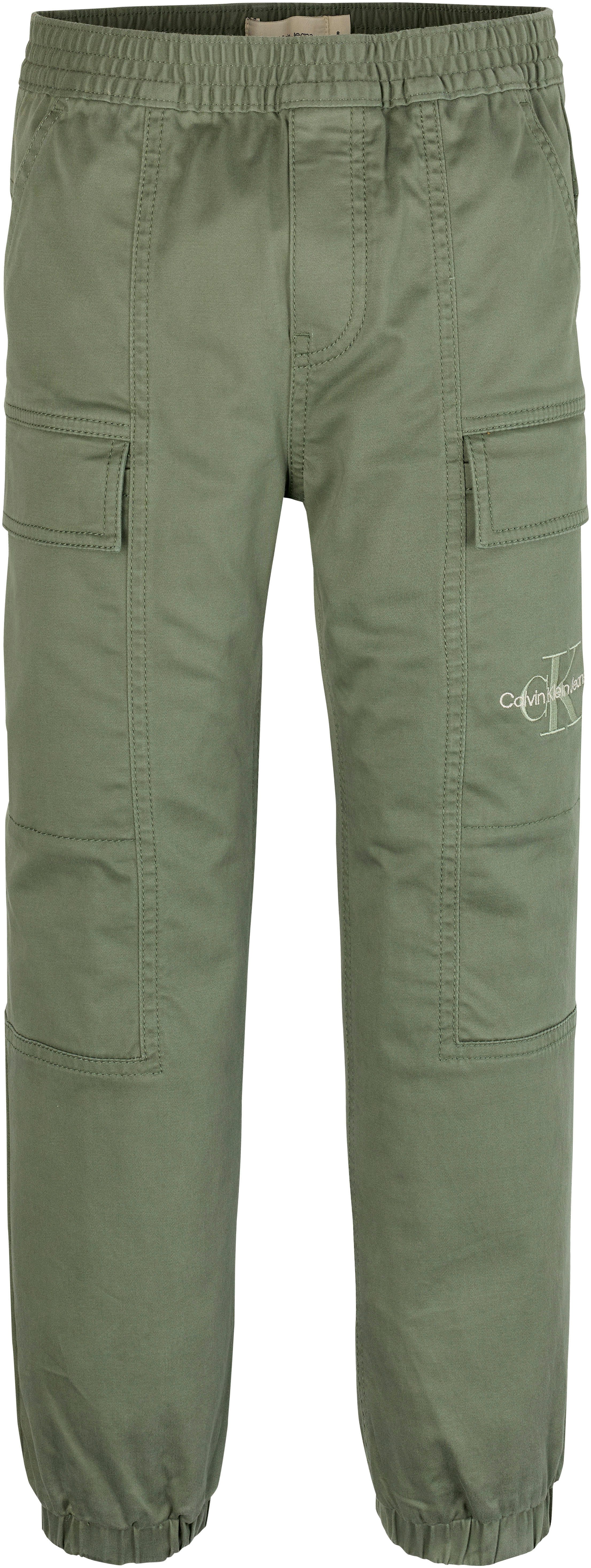 Calvin Klein Sweatbroek ESSENTIAL WOVEN CARGO PANTS voor kinderen tot 16 jaar met logo-print