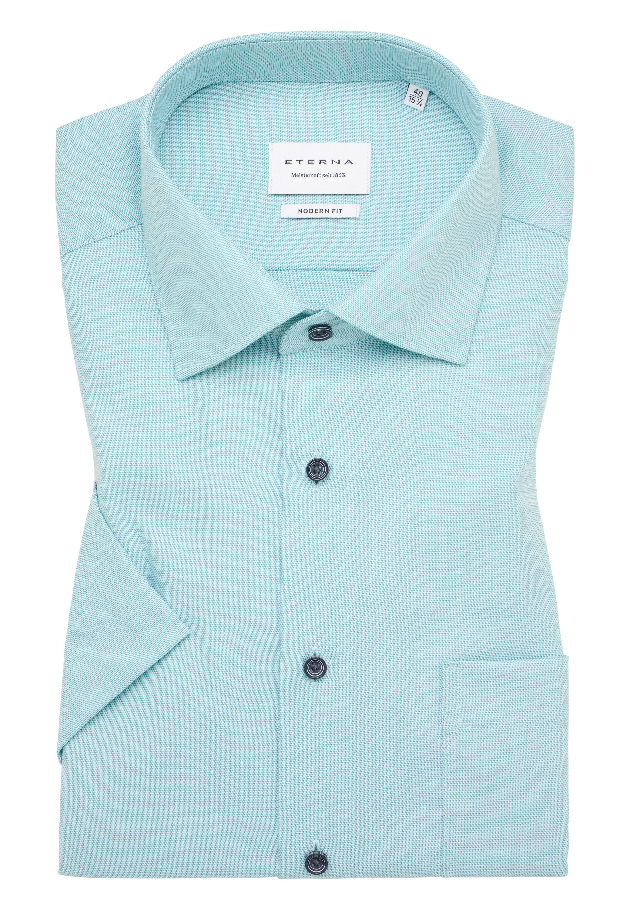 Eterna Overhemd met korte mouwen MODERN FIT NON IRON (strijkvrij)
