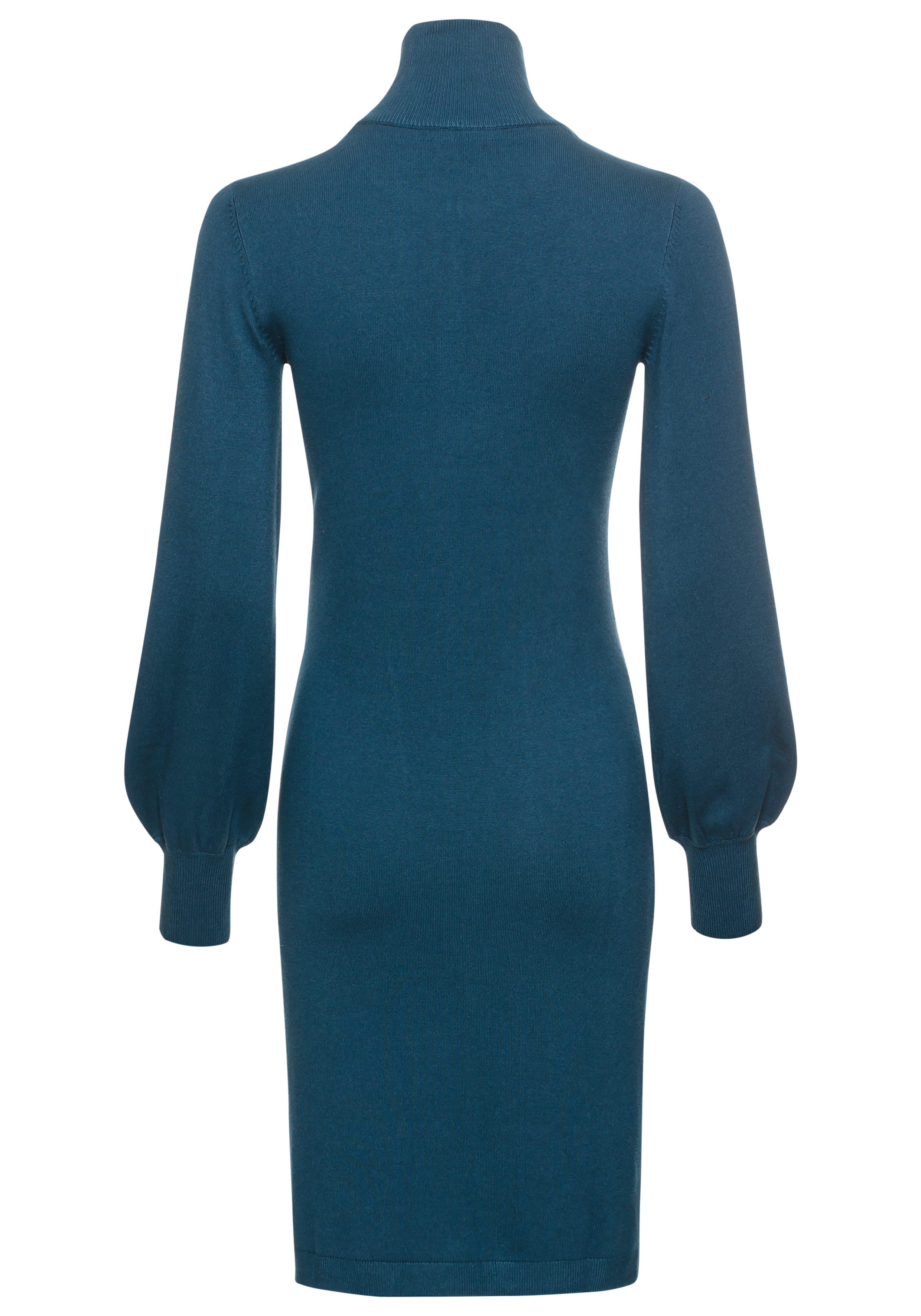Laura Scott Gebreide jurk korte jurk, vrouwelijke look, van breiwerk, lange mouwen