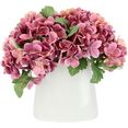 i.ge.a. kunstbloem hortensiastruik in keramische vaas roze