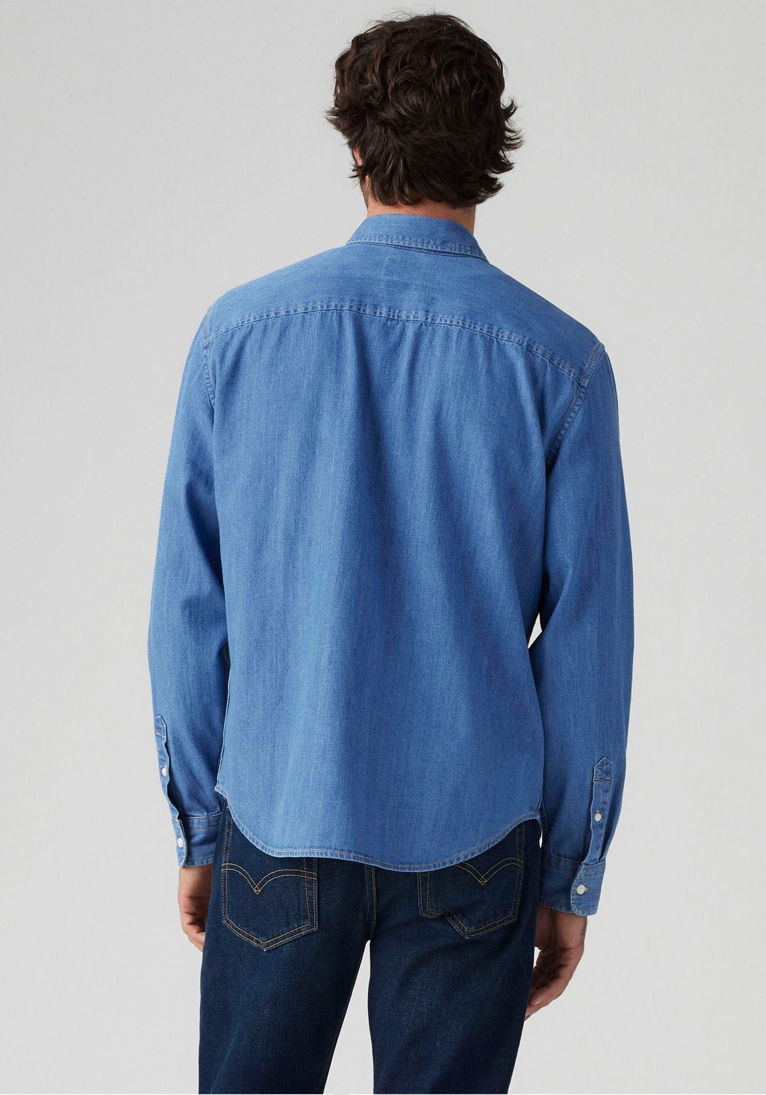 Levi's® Overhemd met lange mouwen AUTHENTIC BUTTON DOWN met ton-in-ton logo-borduursel op de borst