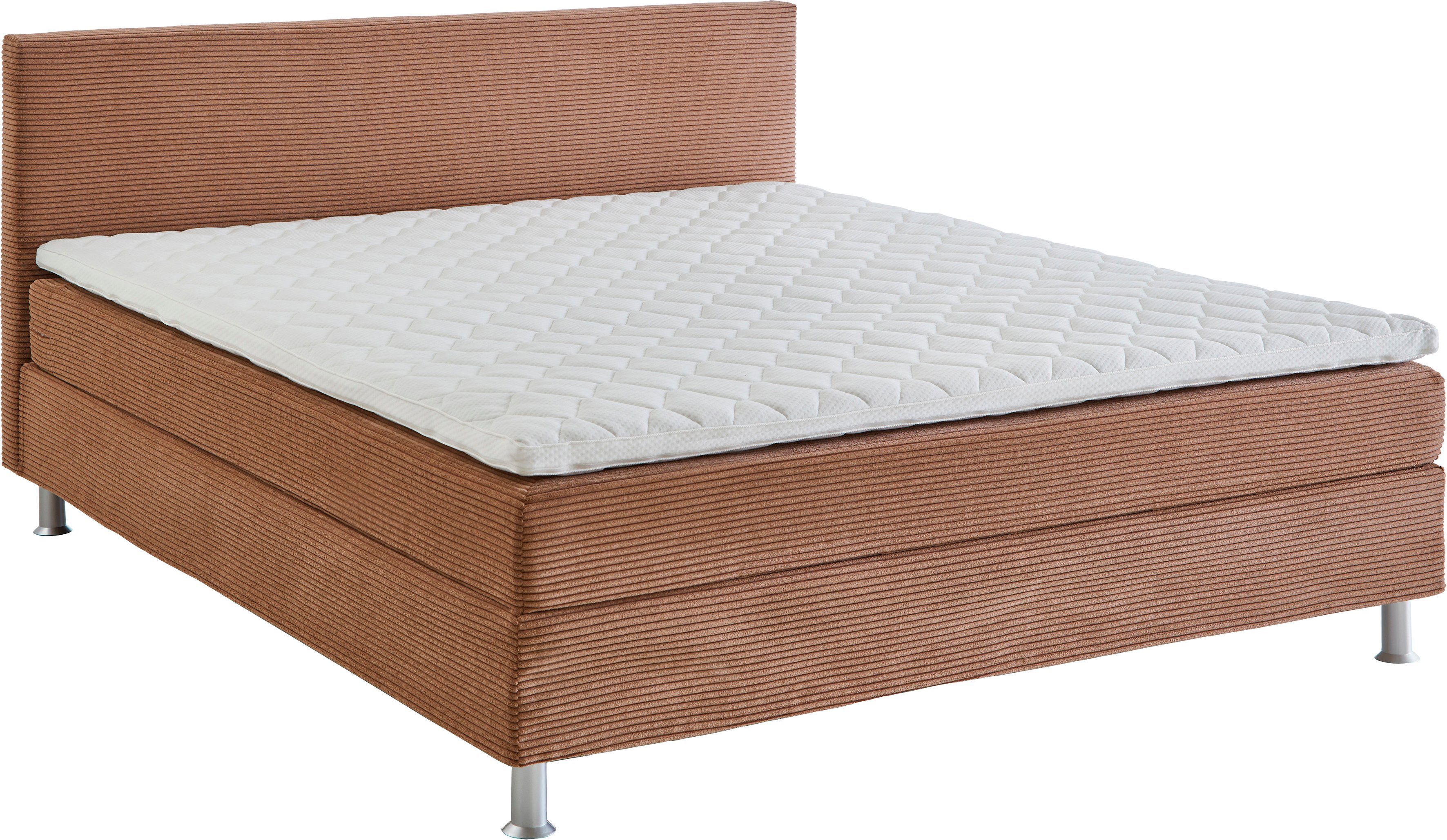 ATLANTIC home collection Boxspring Edison inclusief bonell-binnenveringsmatras en topmatras boxsprings bruin