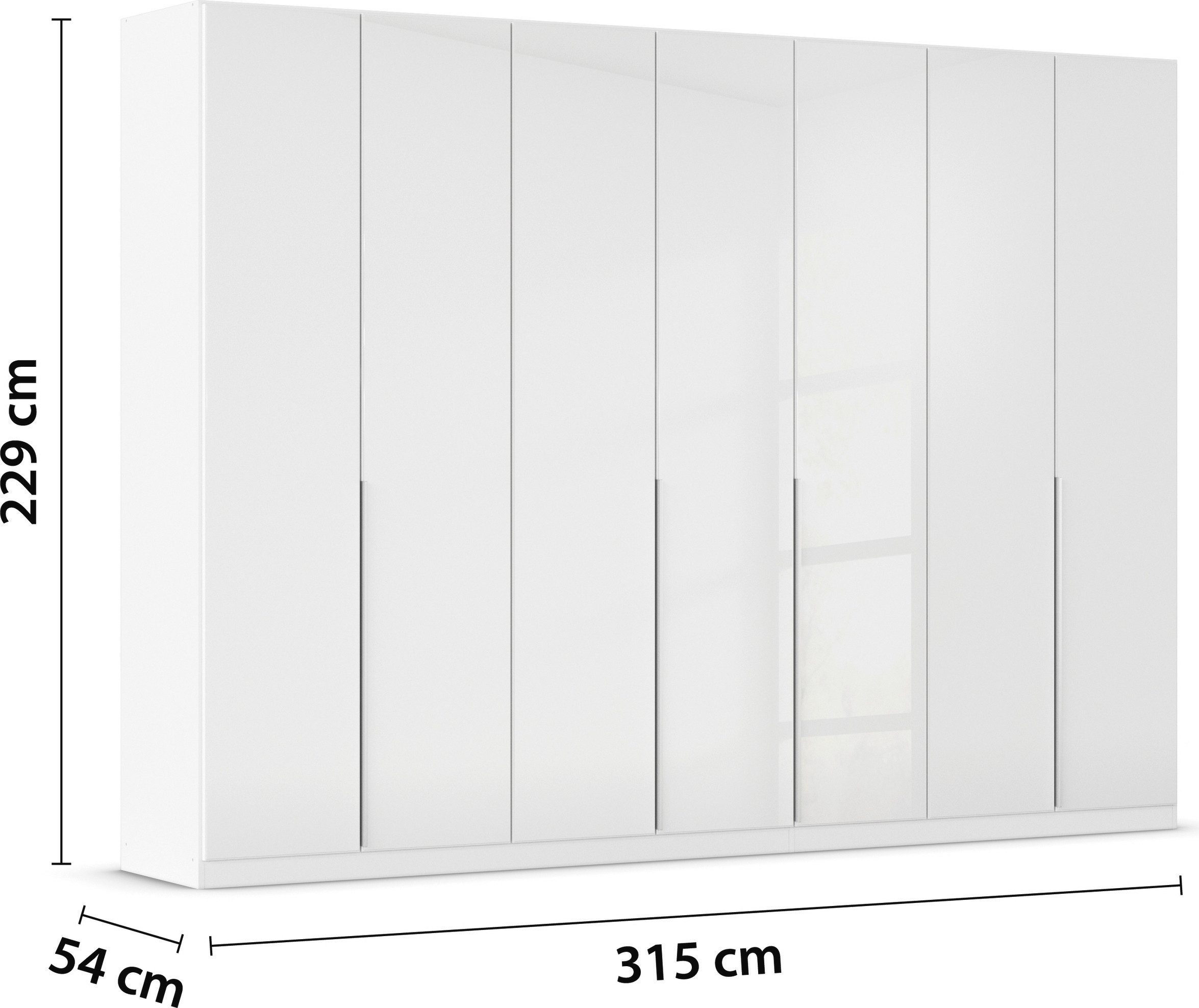 rauch Draaideurkast Kledingkasten kast garderobe AGORDO met glazen front doordachte binnenuitrusting, in 6 breedtes en 2 hoogtes made in germany