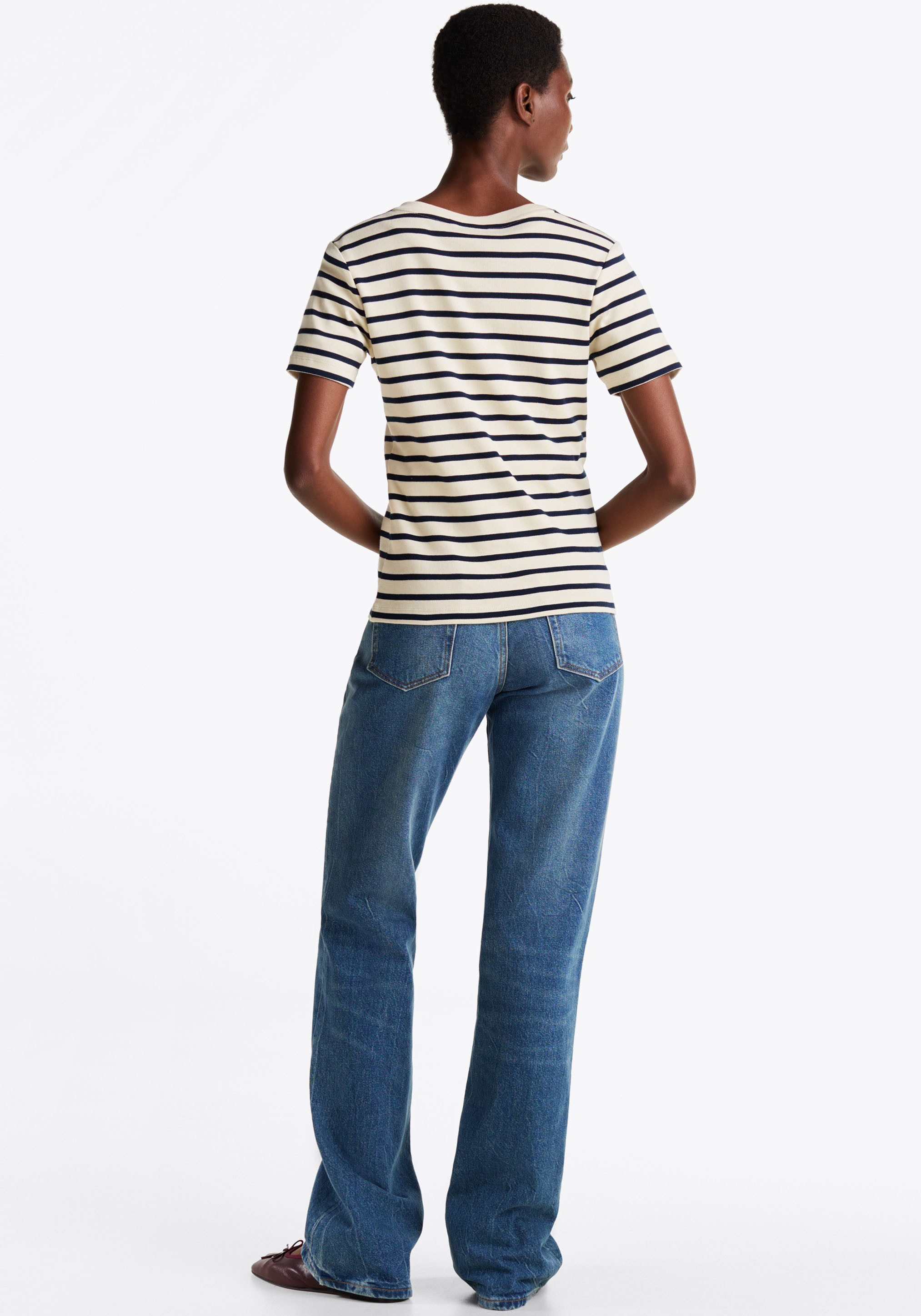 Tommy Hilfiger T-shirt SLIM CODY V-NK SS met geborduurd logo