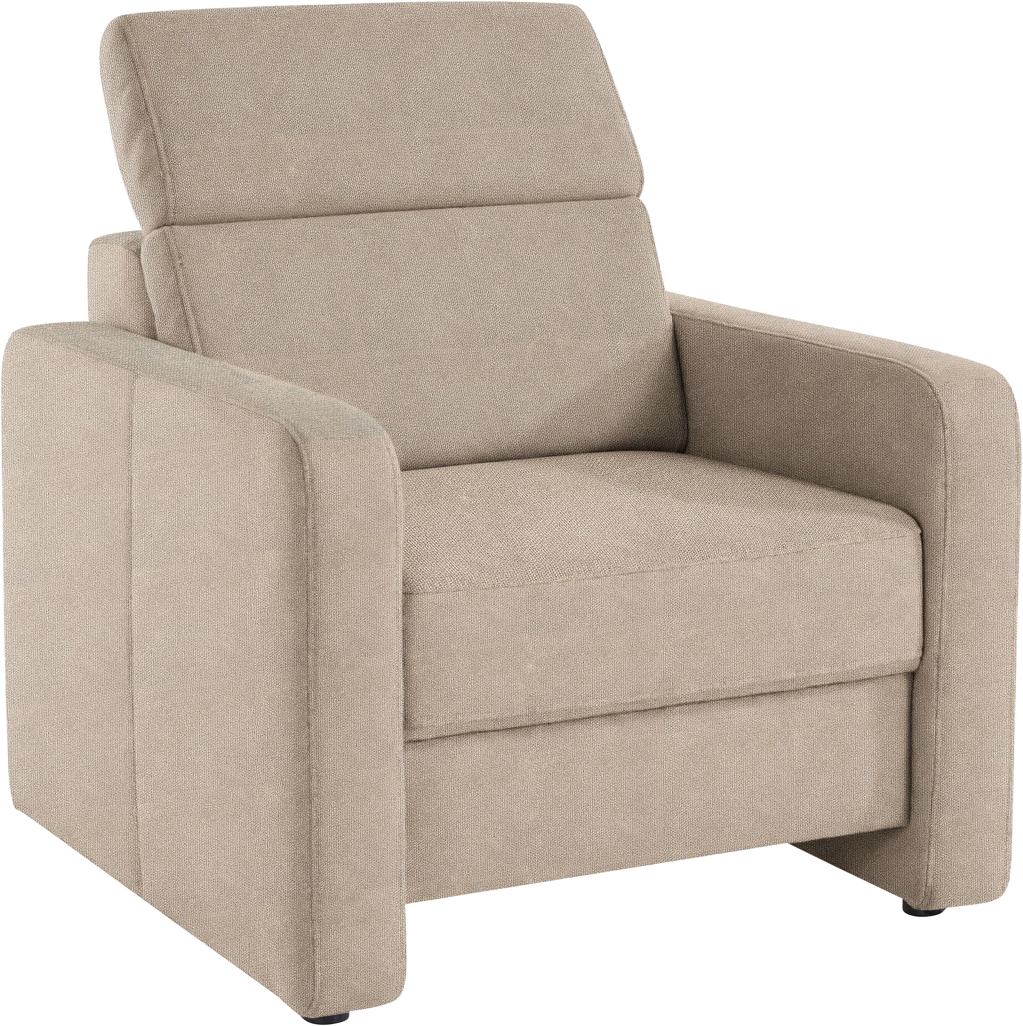 sit&more Fauteuil Bologna met binnenvering, met verstelbare hoofdsteun