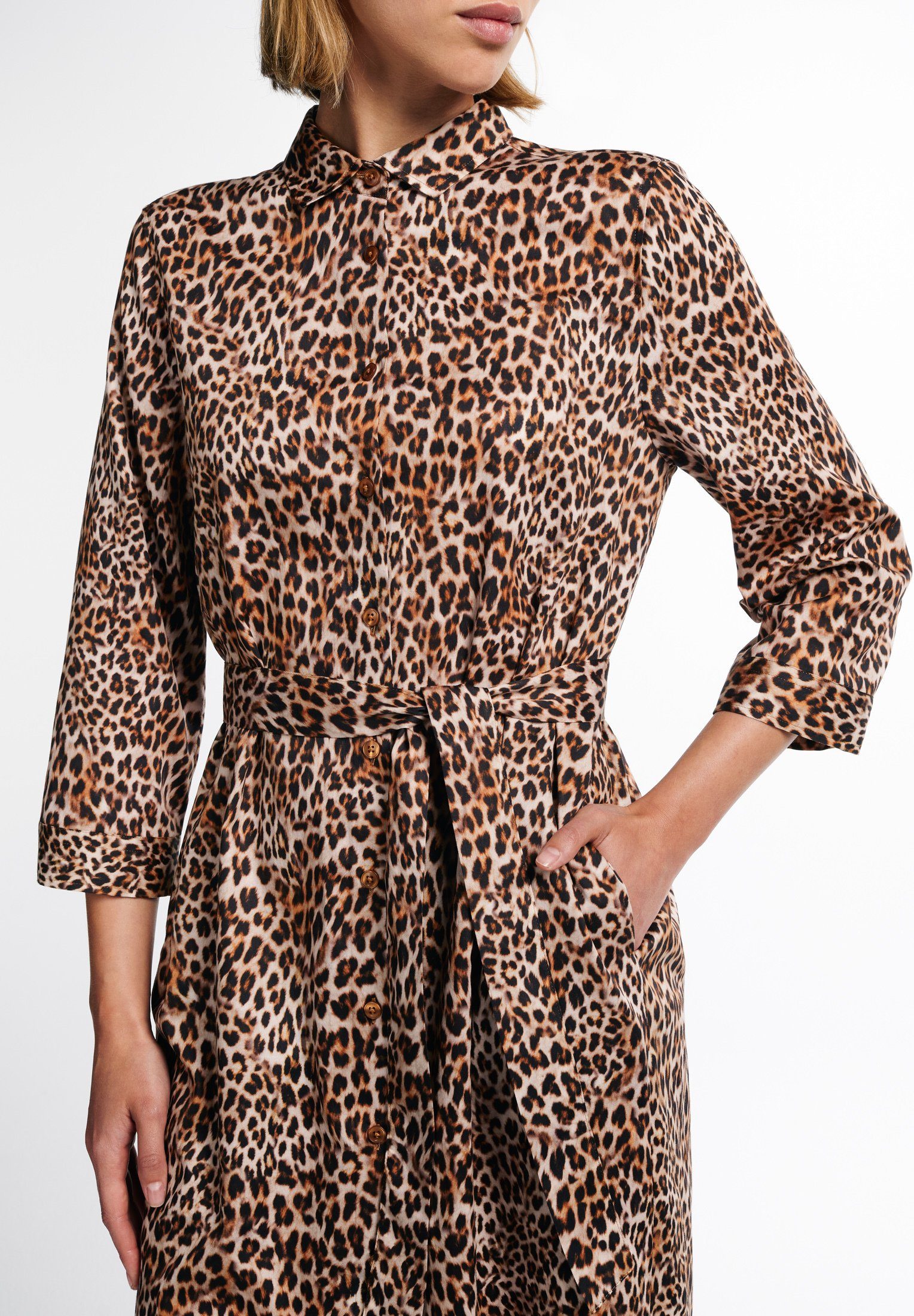 Eterna Jurk met overhemdkraag Loose fit