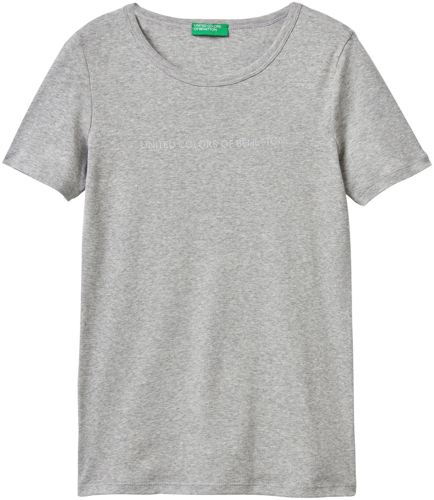 United Colors of Benetton T-shirt met glinsterende print (1-delig)